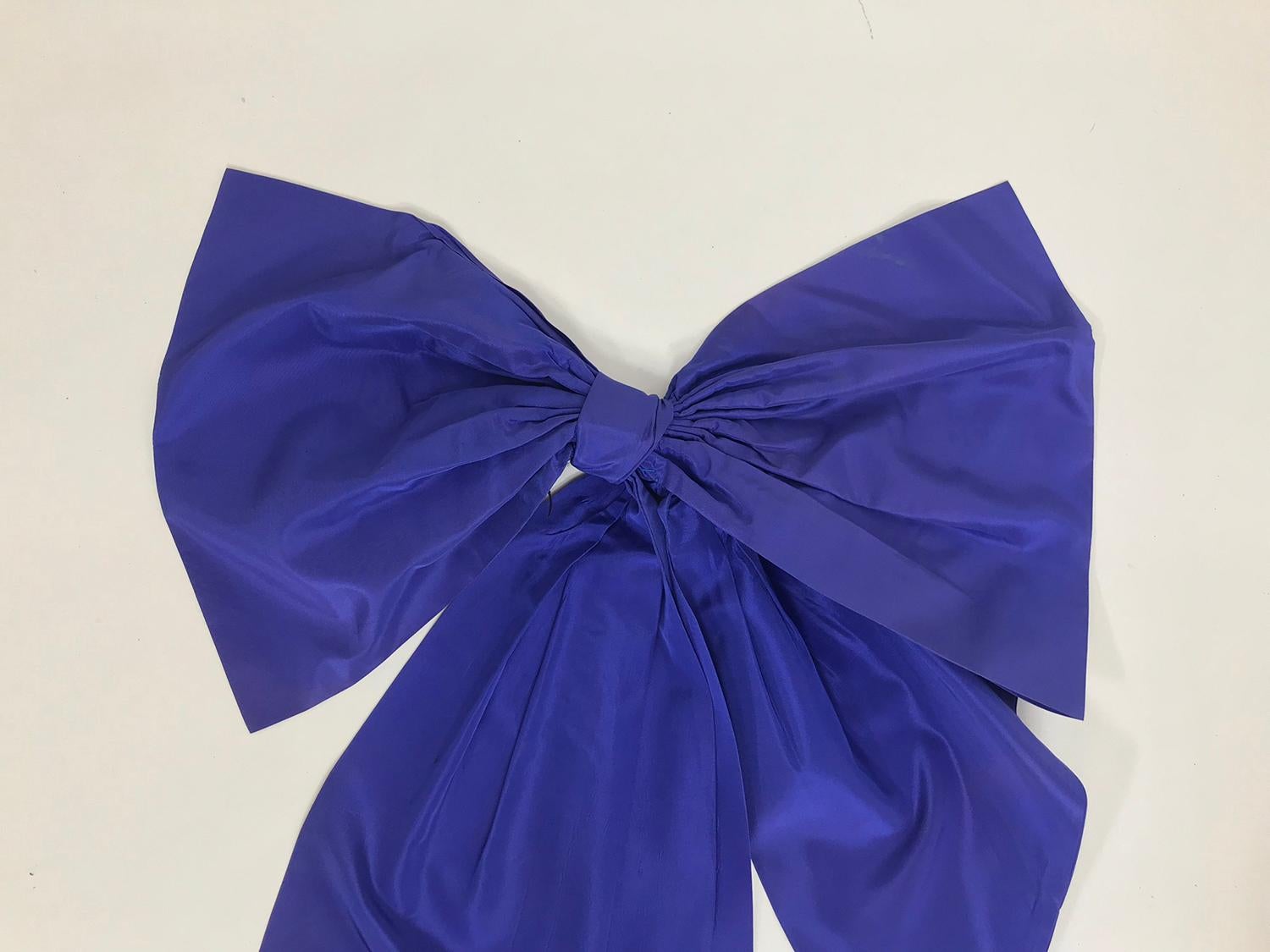 Women's or Men's Vintage Patrick Kelly Paris Big Blue Taffeta Bow 1980s