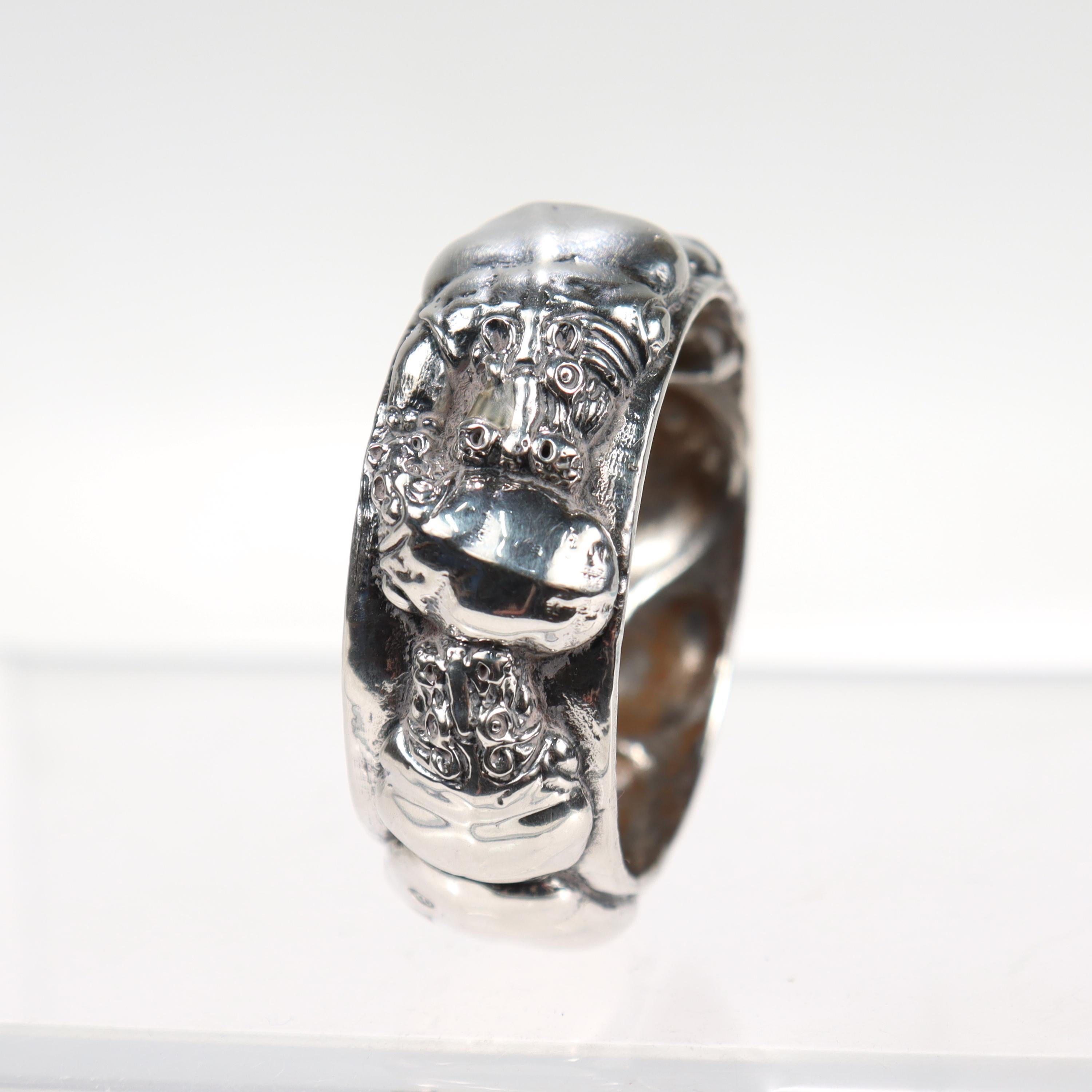 British Colonial Vintage Patrick Mavros Hippo or Hippopotamus Napkin Ring