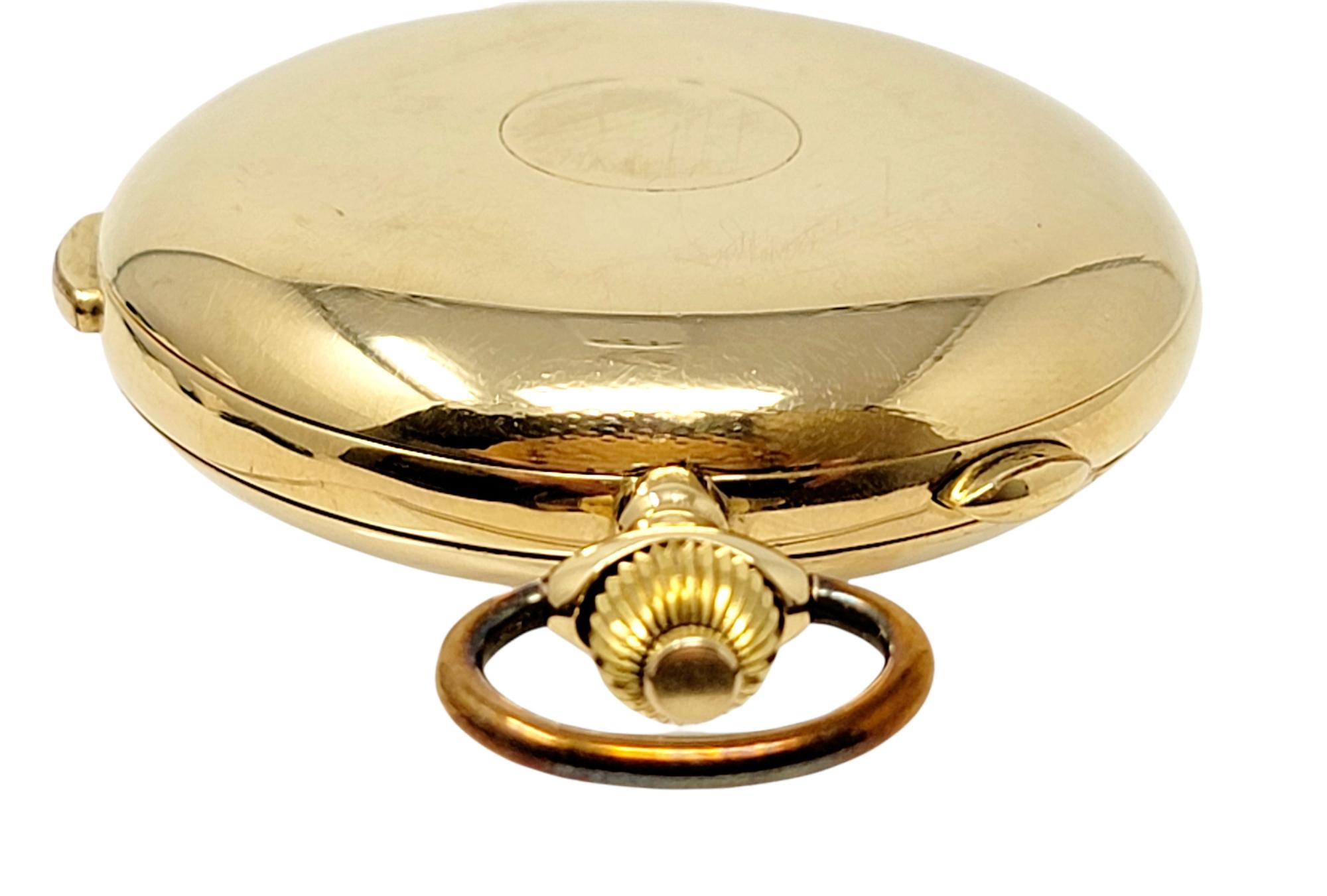 Vintage Paul Ditisheim 18 Karat Yellow Gold Pocket Watch, Solvil Original Box For Sale 5