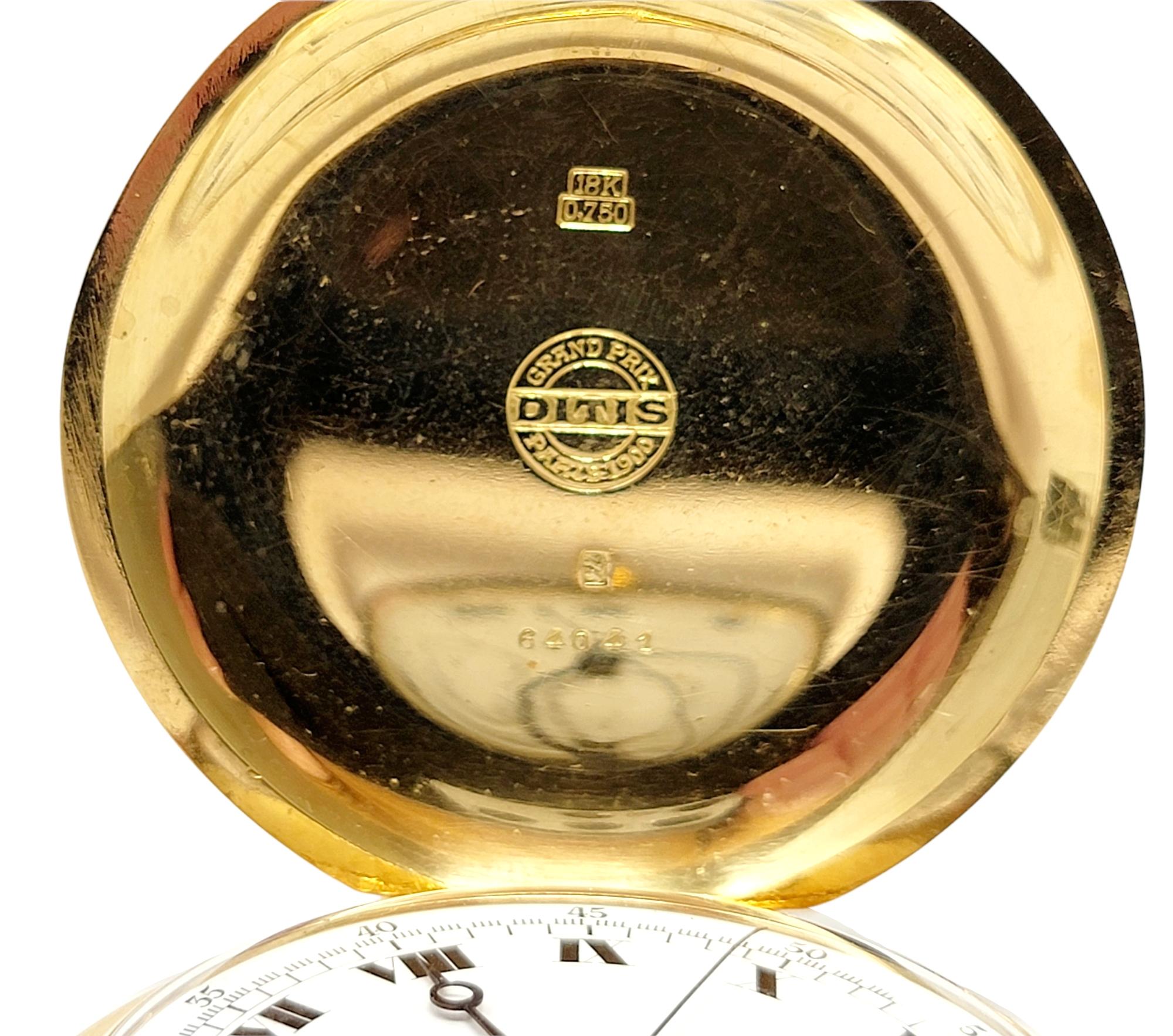 Vintage Paul Ditisheim 18 Karat Yellow Gold Pocket Watch, Solvil Original Box For Sale 6