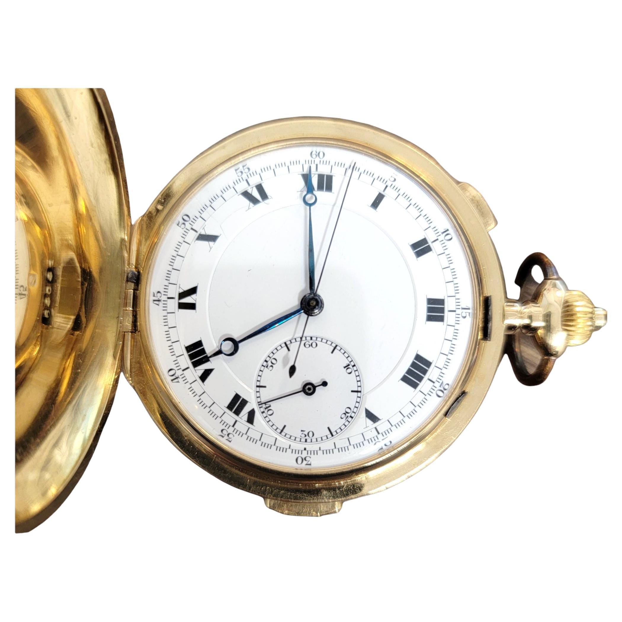 Contemporary Vintage Paul Ditisheim 18 Karat Yellow Gold Pocket Watch, Solvil Original Box For Sale