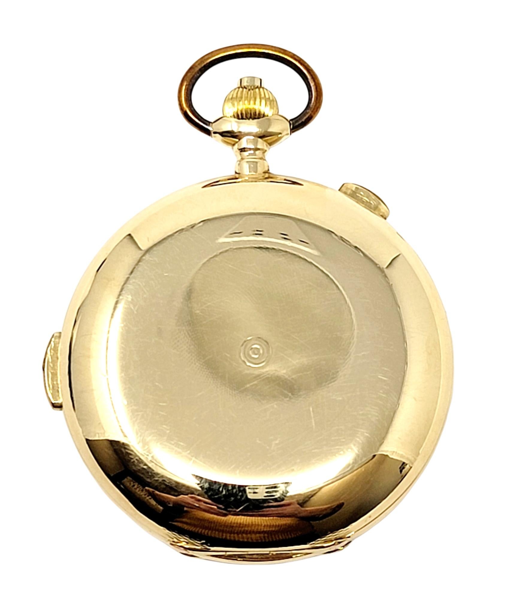 Vintage Paul Ditisheim 18 Karat Yellow Gold Pocket Watch, Solvil Original Box In Good Condition For Sale In Scottsdale, AZ