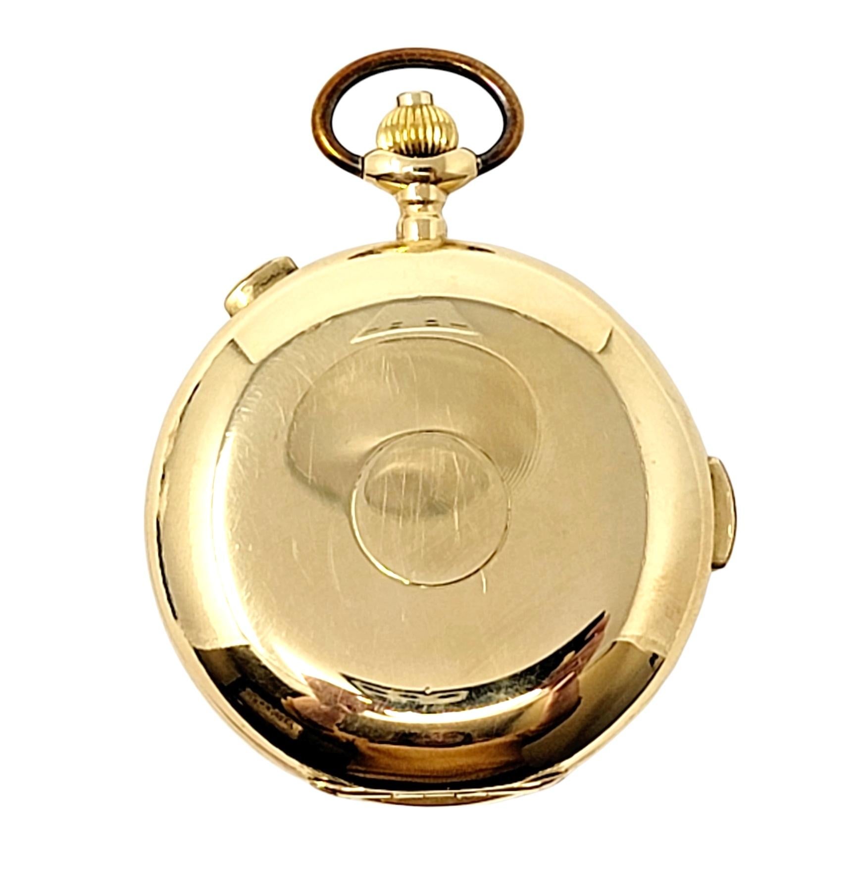 Women's or Men's Vintage Paul Ditisheim 18 Karat Yellow Gold Pocket Watch, Solvil Original Box For Sale