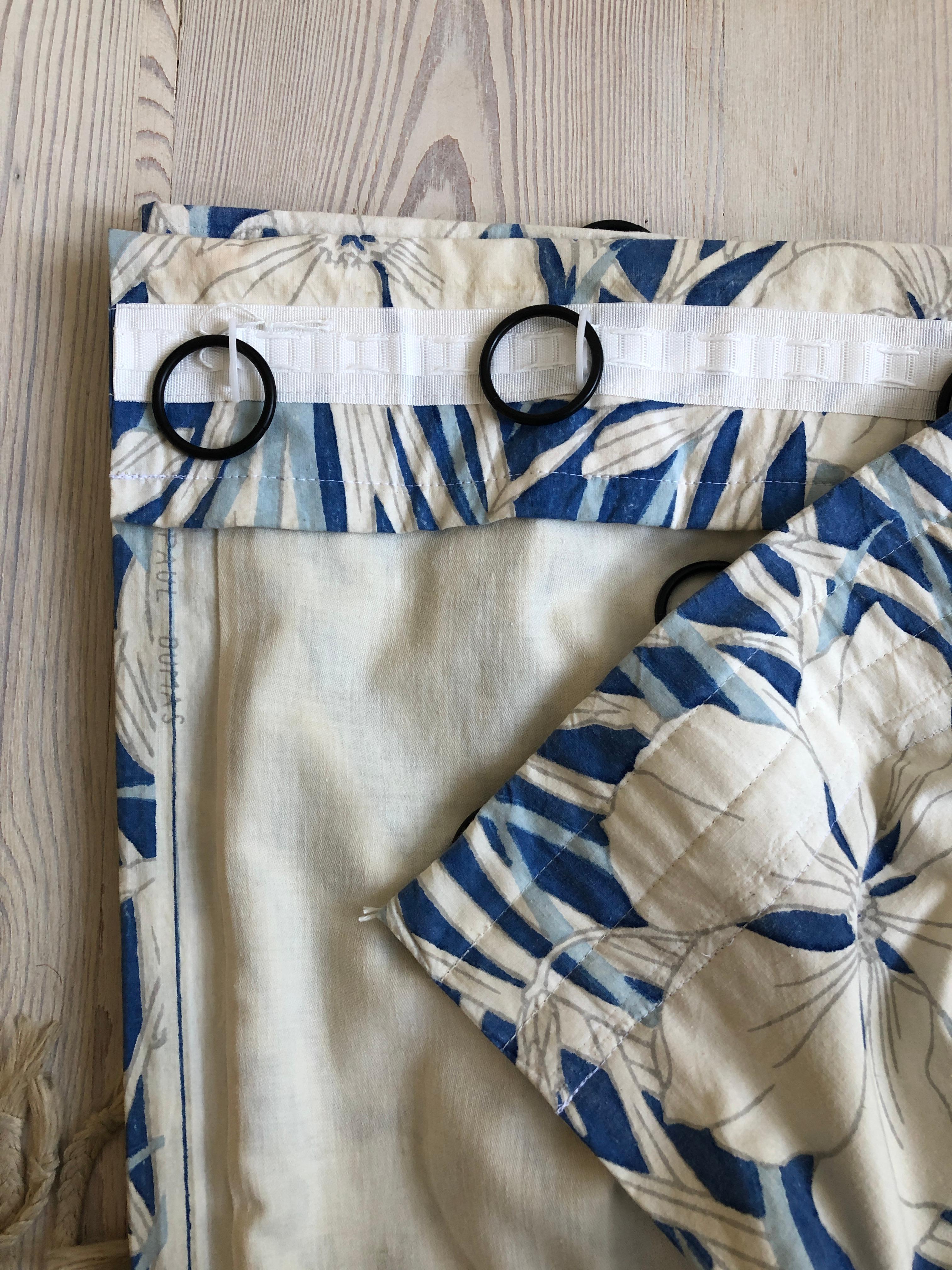 Vintage Paul Dumas Textile with Floral Pattern in Blue and White, France, 1920s For Sale 2