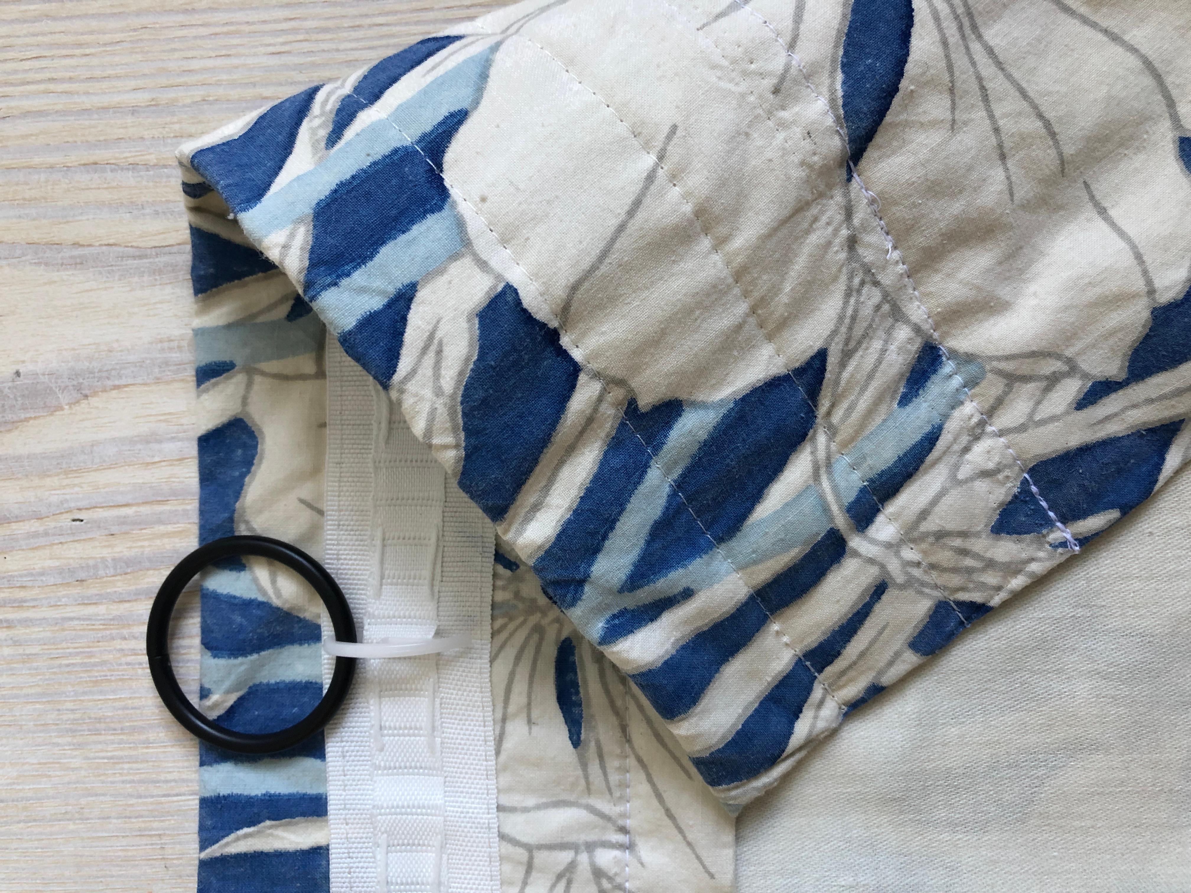 Vintage Paul Dumas Textile with Floral Pattern in Blue and White, France, 1920s For Sale 8