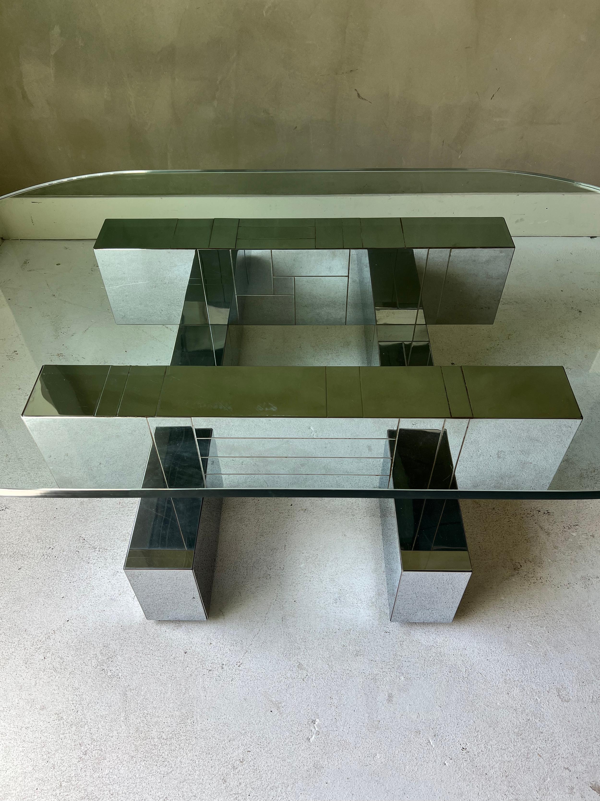 Couchtisch „Cityscape“ aus Chrom und Glas von Paul Evans, Vintage im Zustand „Gut“ im Angebot in Salt Lake City, UT