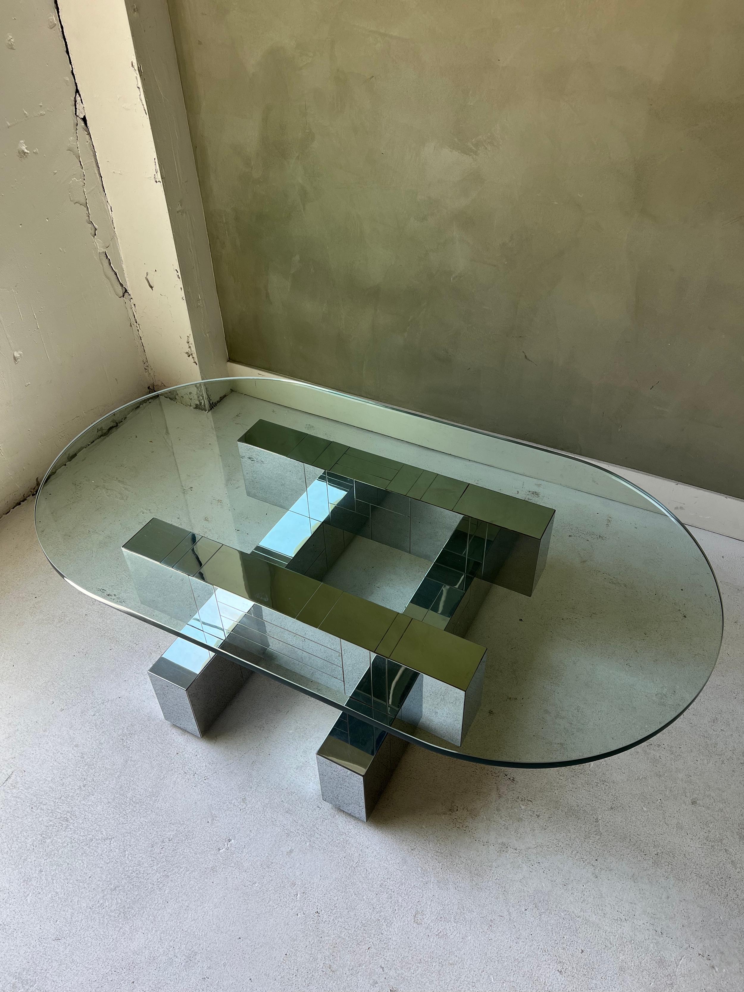 Couchtisch „Cityscape“ aus Chrom und Glas von Paul Evans, Vintage im Angebot 2
