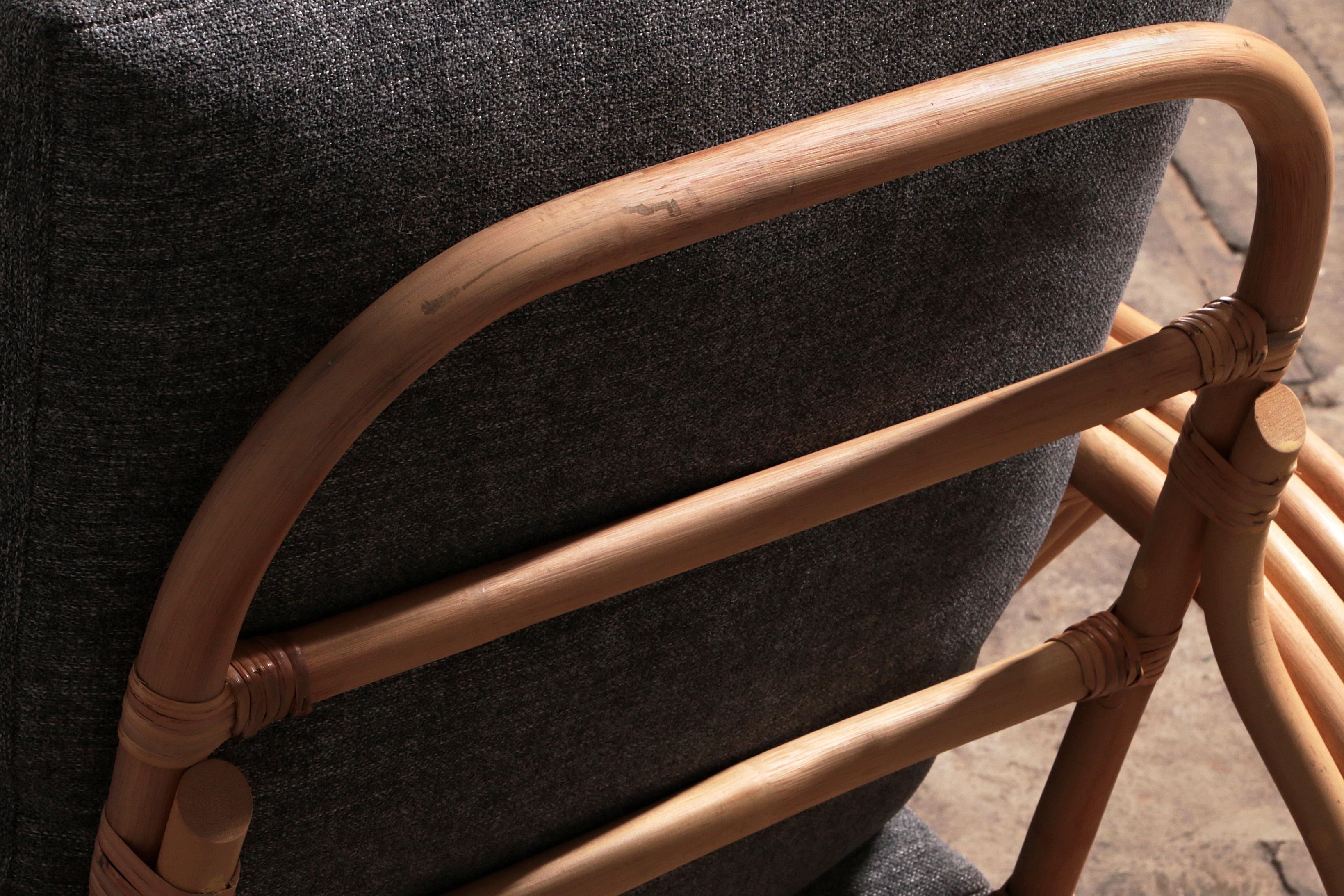 Vintage Paul Frankl 1970s Rattan Bamboo Lounge Chairs 9