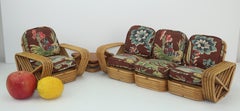Vintage Paul Frankl Rattan Salesman Sample Miniature Furniture Set