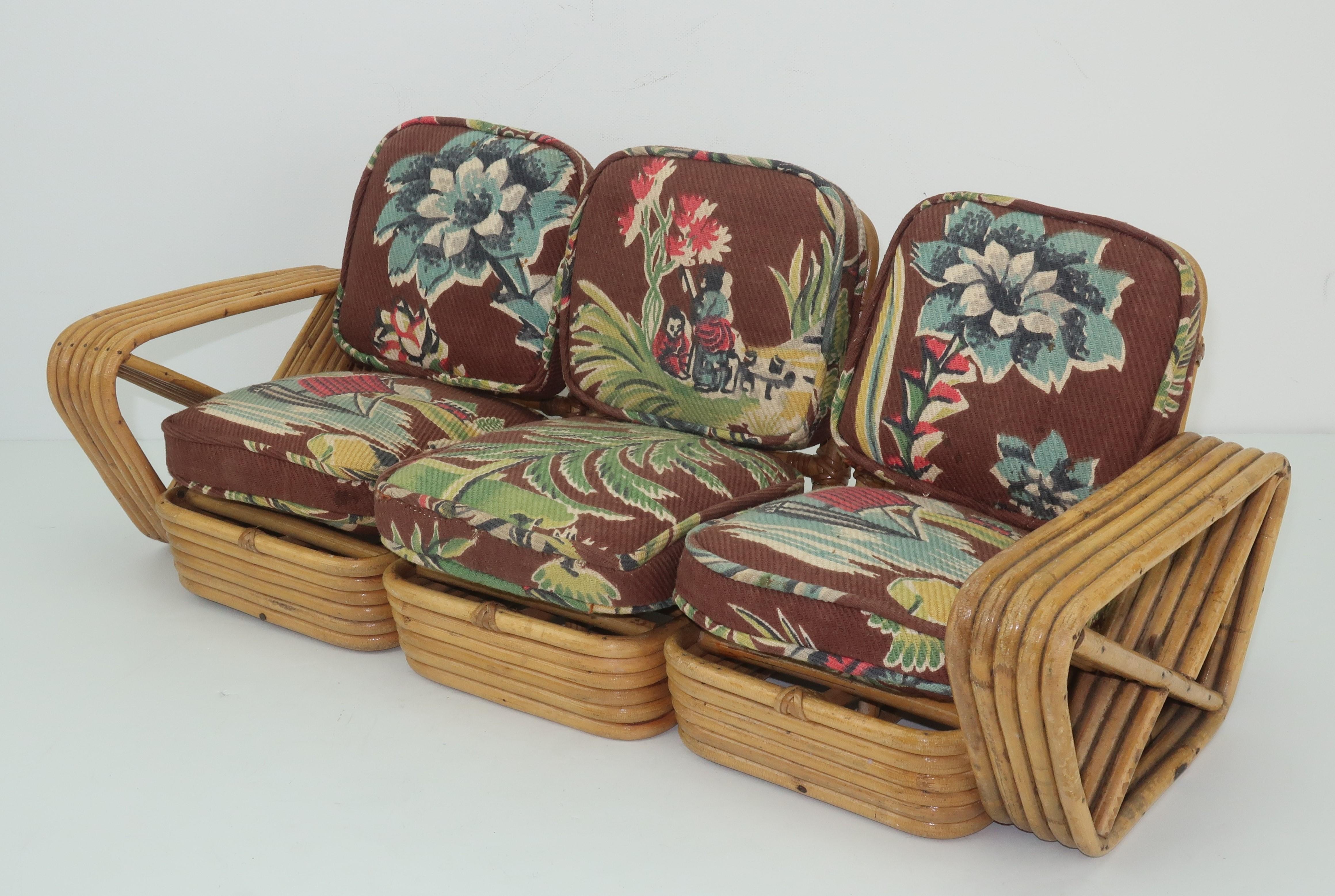 Women's or Men's Vintage Paul Frankl Rattan Salesman Sample Miniature Furniture Set