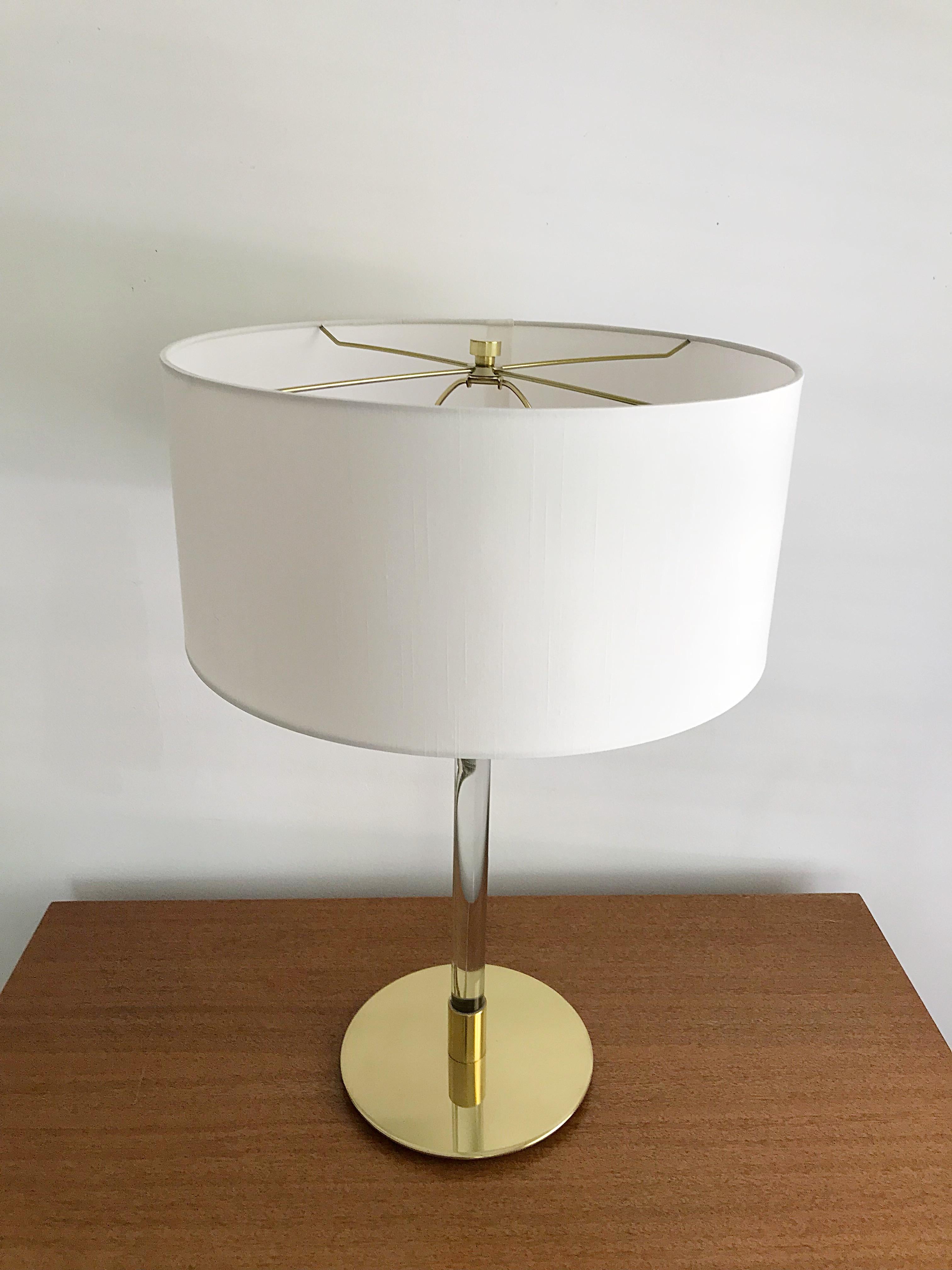 Mid-Century Modern Vintage Paul Hansen Brass and Glass Lamp from Metalarte For Sale