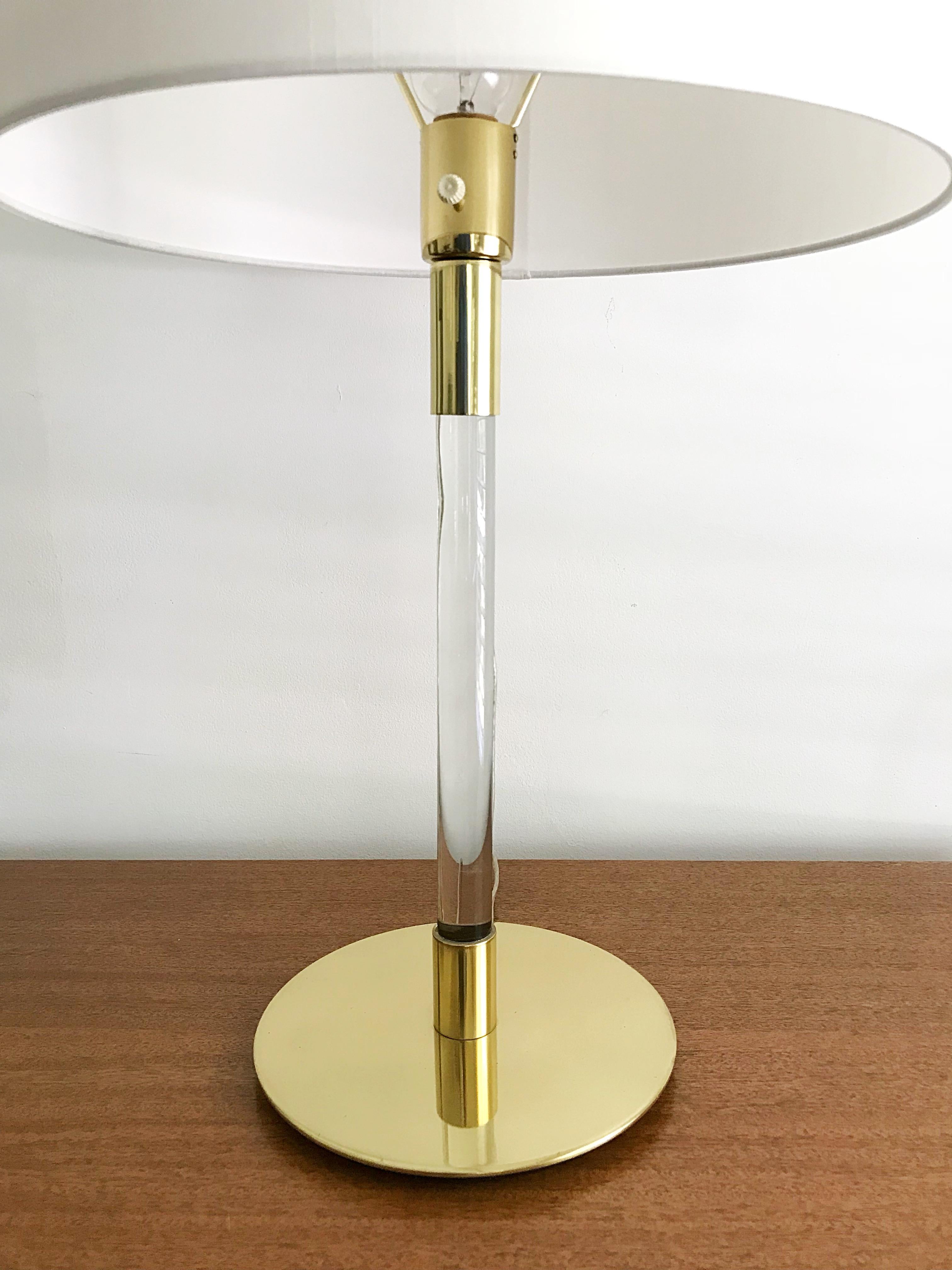 Spanish Vintage Paul Hansen Brass and Glass Lamp from Metalarte For Sale