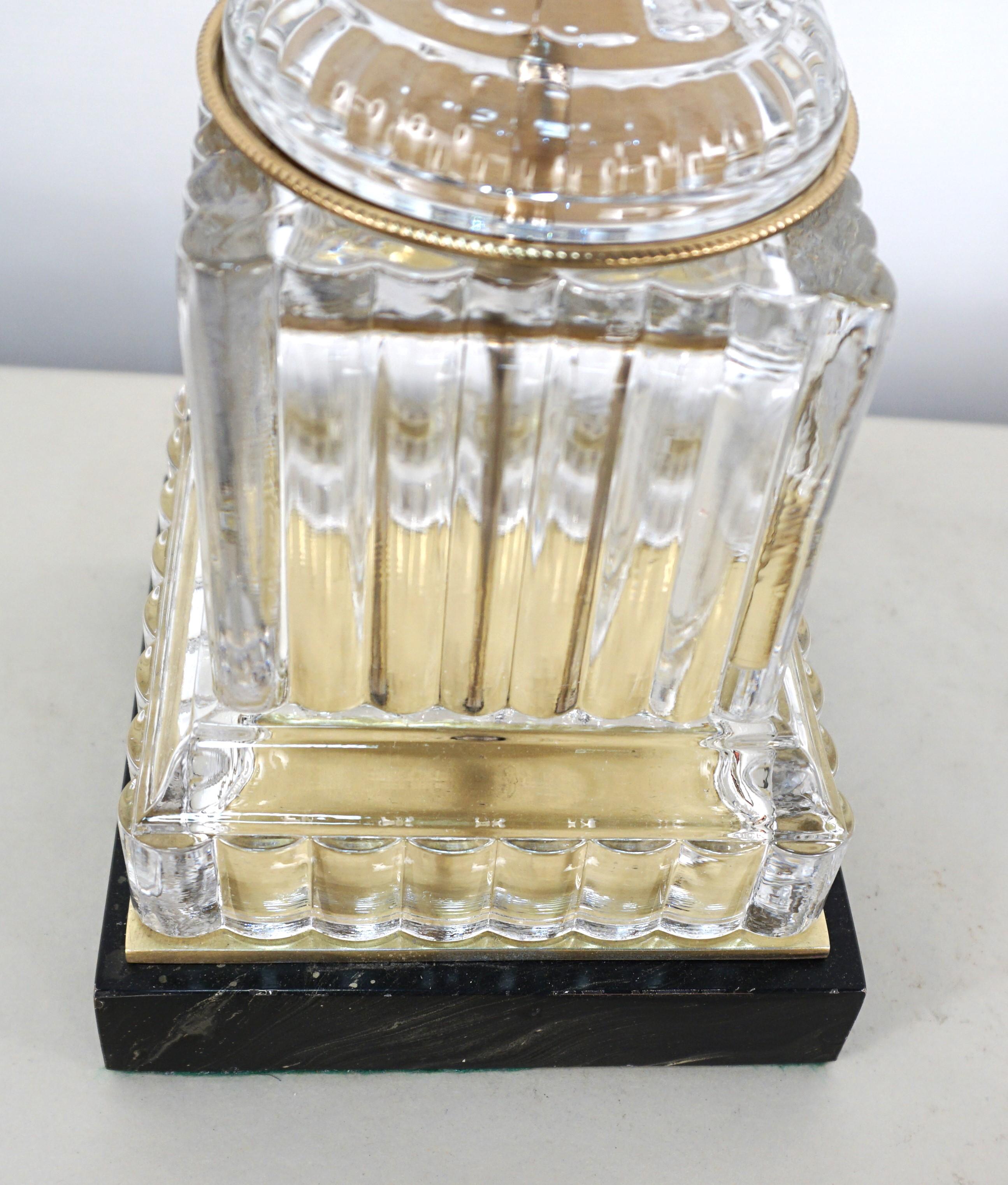 Vintage Paul Hanson Baccarat Style Crystal Urn Glass Table Lamp For Sale 2