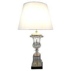 Vintage Paul Hanson Baccarat Style Crystal Urn Glass Table Lamp