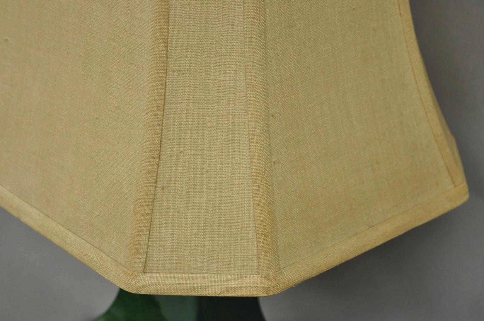 Vintage Paul Hanson Chinoiserie Green Porcelain Jardiniere Oriental Table Lamp For Sale 6