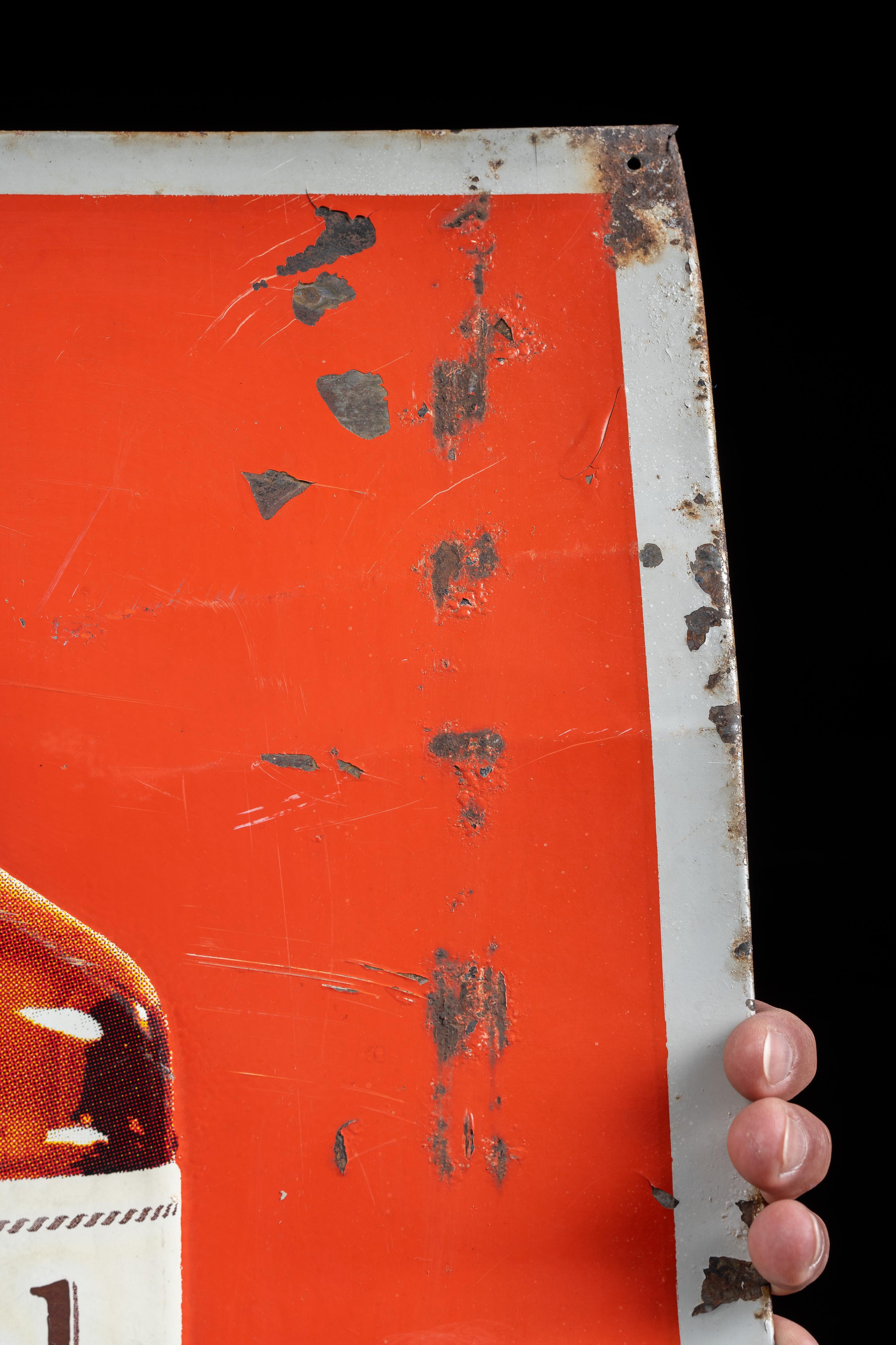 Vintage Paul Jones geprägte Zinn Litho Zeichen (20. Jahrhundert) im Angebot