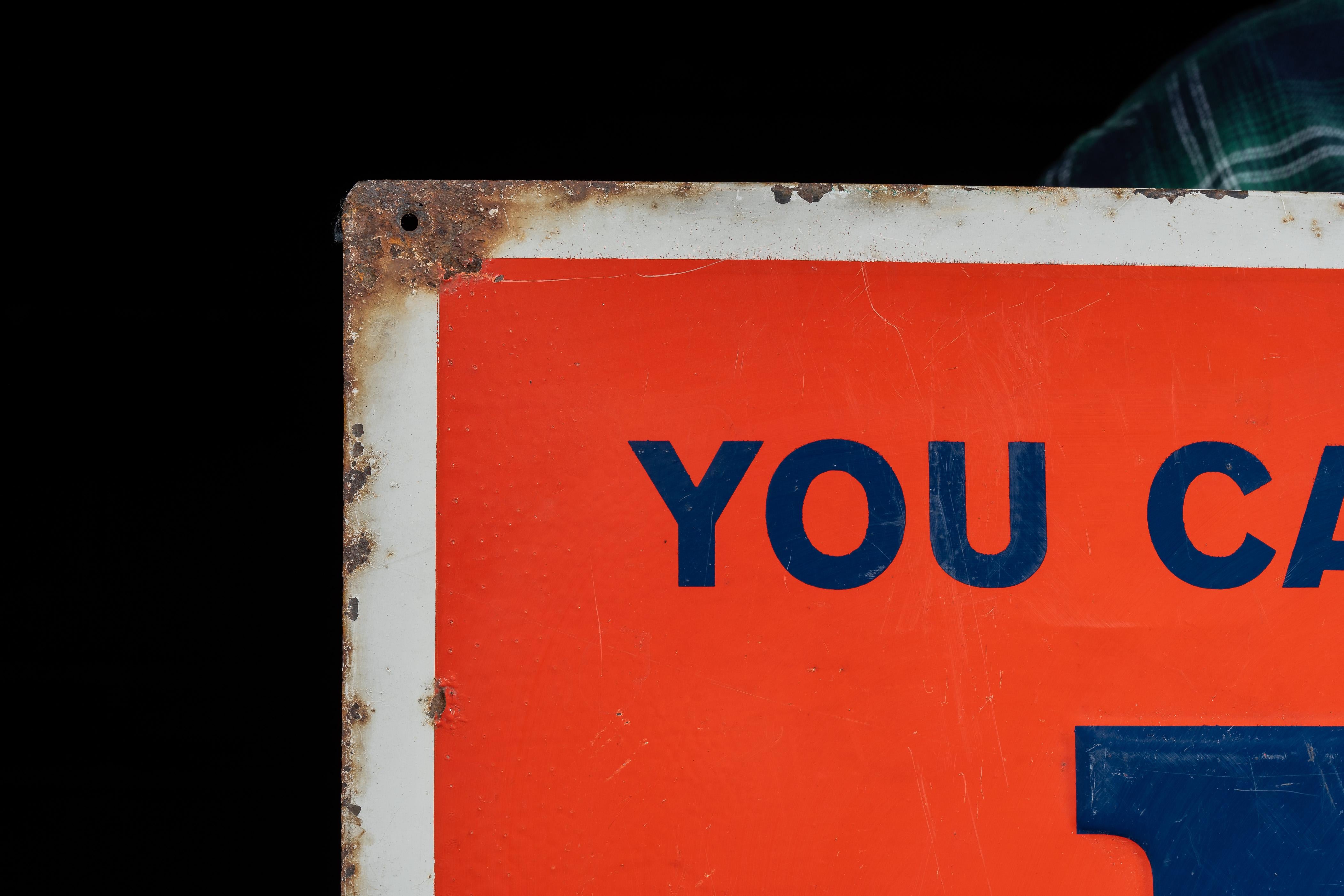 Vintage Paul Jones geprägte Zinn Litho Zeichen im Angebot 1