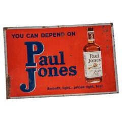 Vintage Paul Jones Embossed Tin Litho Sign