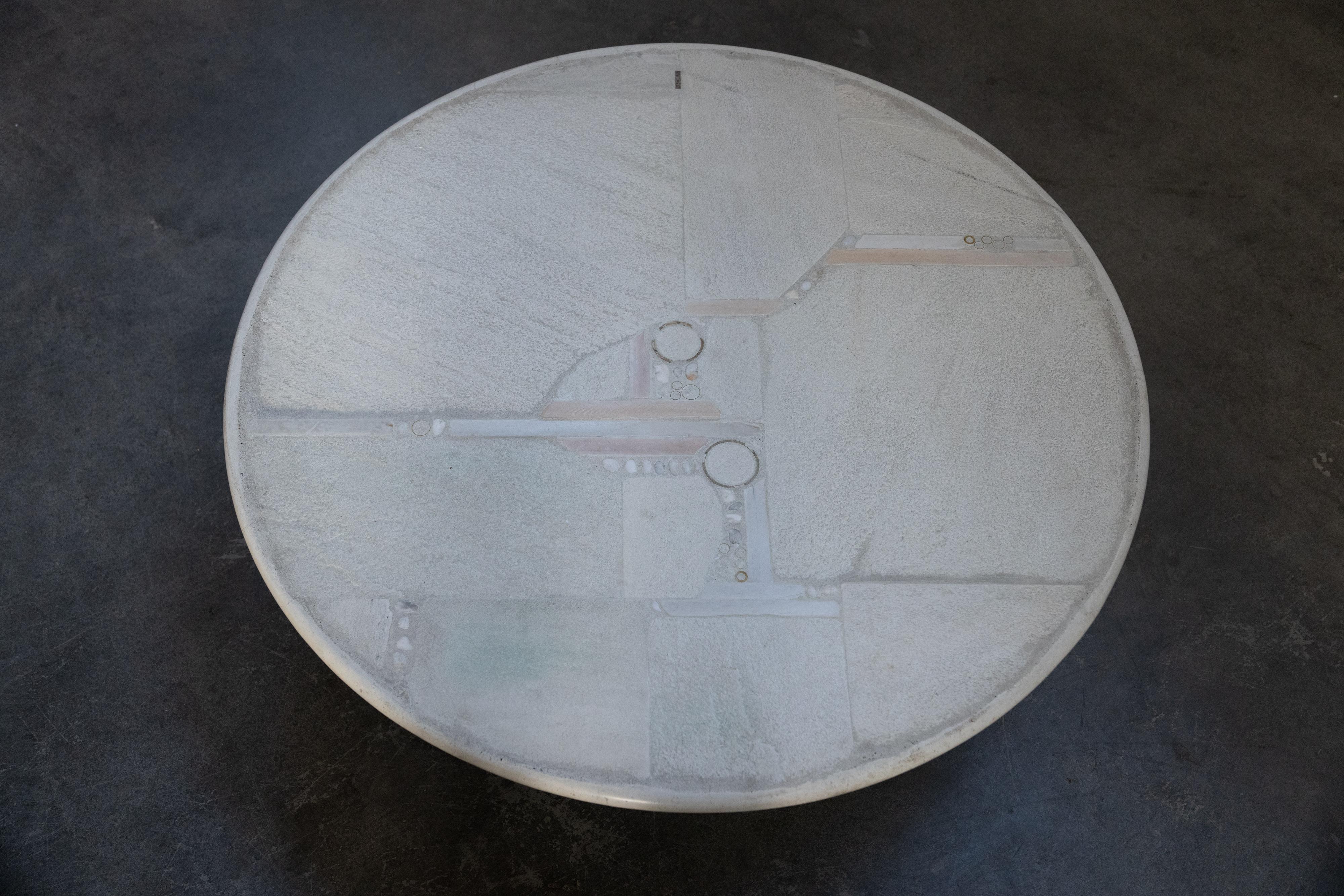 Vintage Paul Kingma Concrete Coffee Table From The Netherlands, Circa 1970 In Good Condition For Sale In Nashville, TN