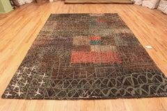Tapis vintage Paul Klee « Structurel. 8 pieds 2 po. x 11 pieds