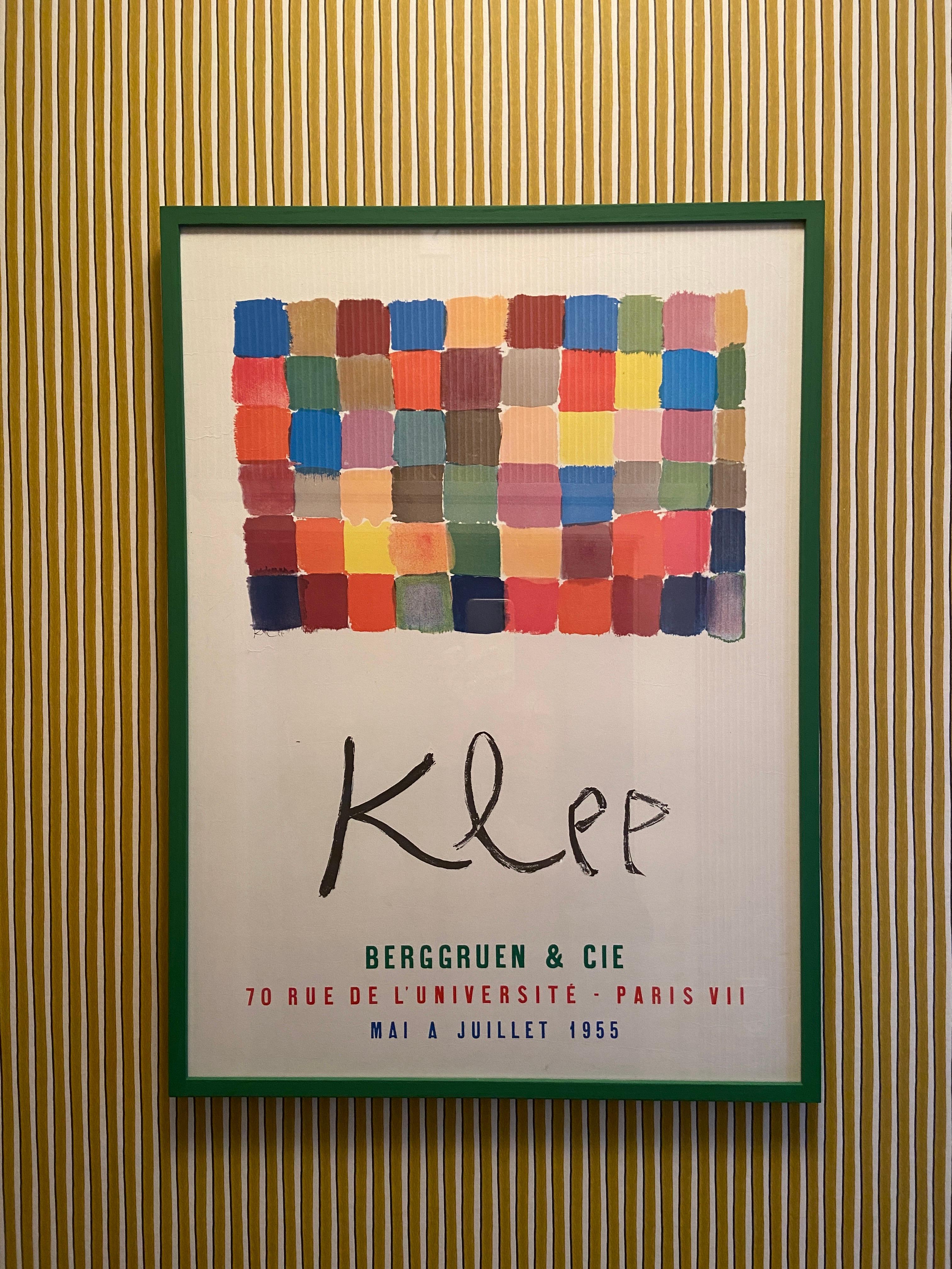 French Vintage Paul Klee “Klee” Berggruen et Cie Exhibition Poster, France, 1955 For Sale