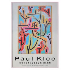 Vintage Paul Klee Rose Blue Yellow Red Exhibition Poster, Switzerland, 1994