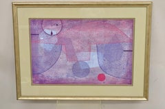 Vintage Paul Klee "Sunset" Framed Modern Abstract Lithograph Art Print