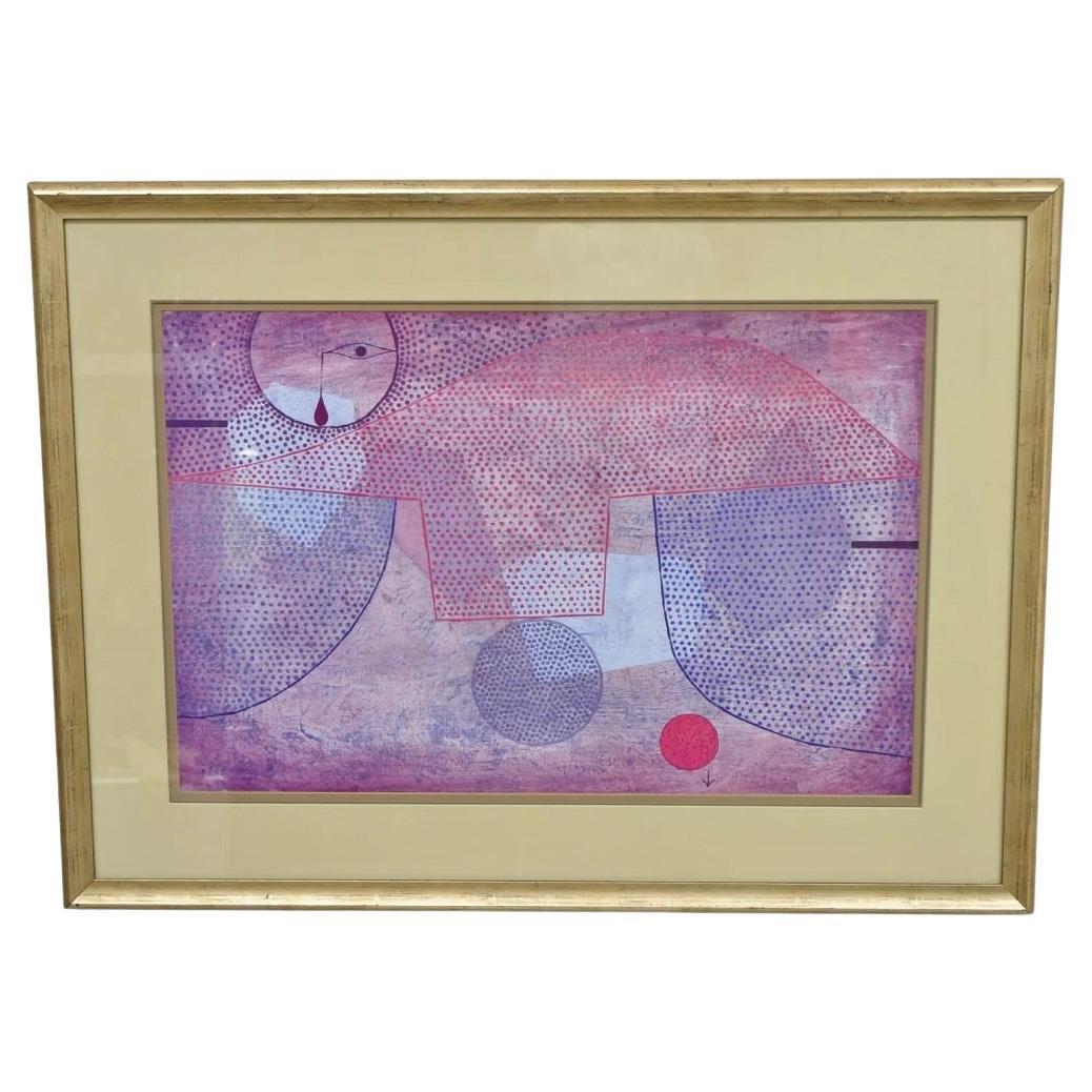 Vintage Paul Klee "Sunset" Framed Modern Abstract Lithograph Art Print