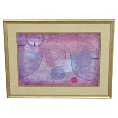 Vintage Paul Klee "Sonnenuntergang" Gerahmte Moderne Abstrakte Lithographie Kunstdruck