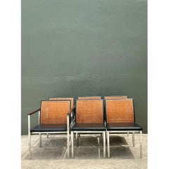 Vintage Paul McCobb For Lane Chrome Frame and Cane Dining Chairs - Set of 6