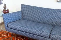 Vintage Paul McCobb Pagoda Blue Fabric Mid Century Modern Sofa