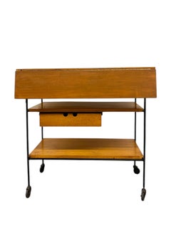 Vintage Paul McCobb Planner Group Drop-Leaf Rolling Cart, Winchendon Furniture.