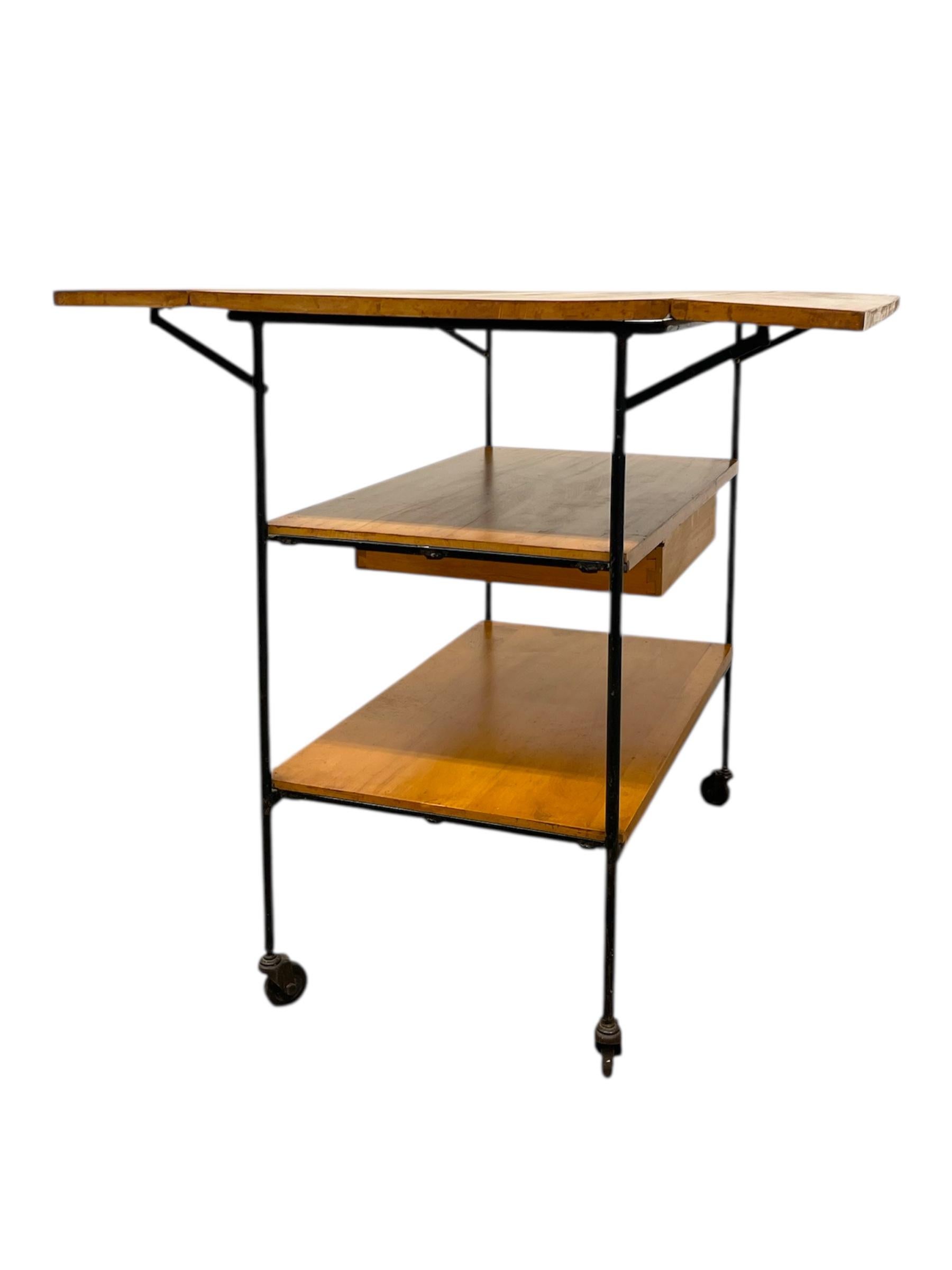 Carrito rodante de hojas caídas Vintage Paul McCobb Planner Group, Winchendon Furniture. Moderno de mediados de siglo en venta