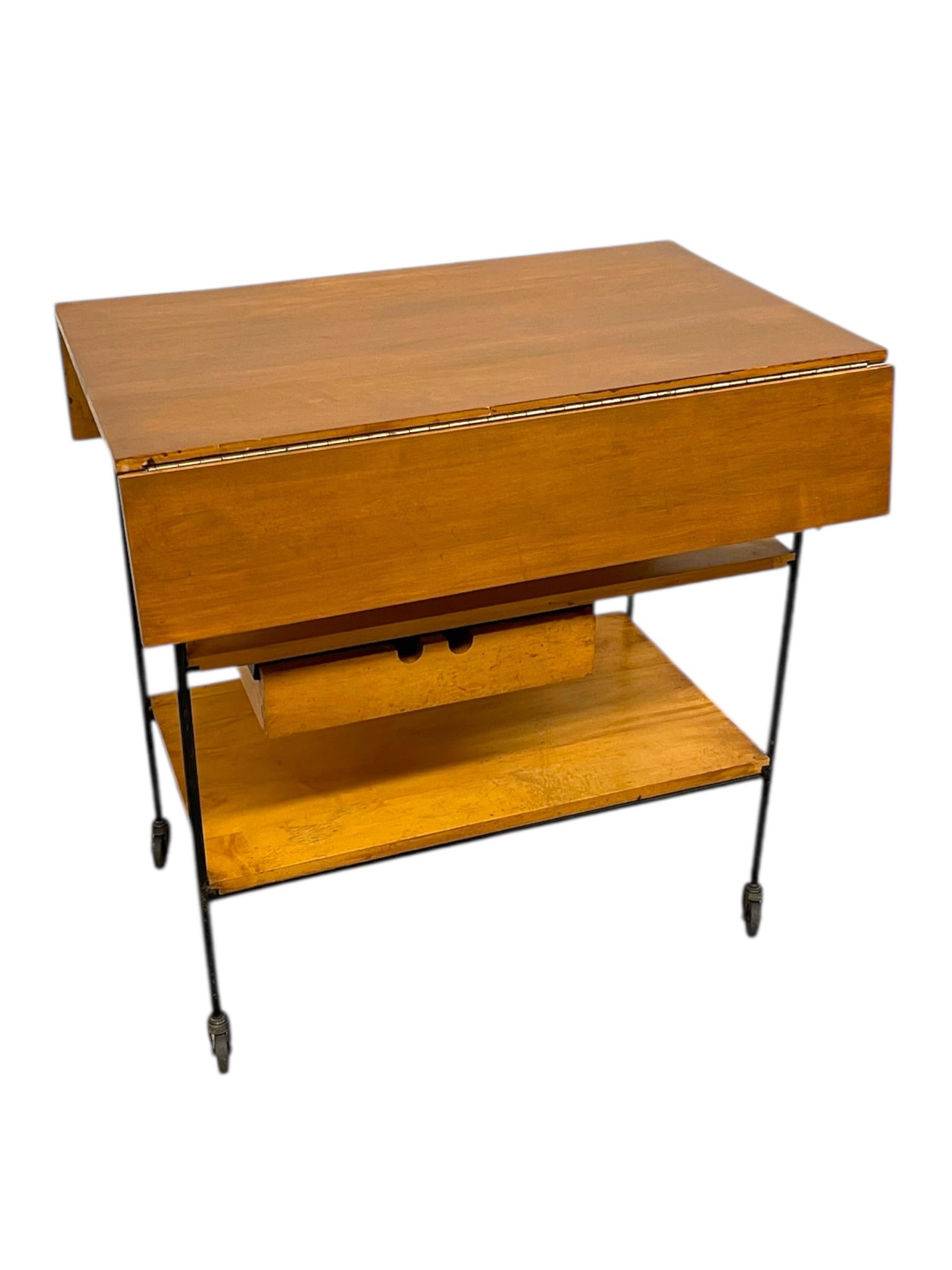 Carrito rodante de hojas caídas Vintage Paul McCobb Planner Group, Winchendon Furniture. en venta 2