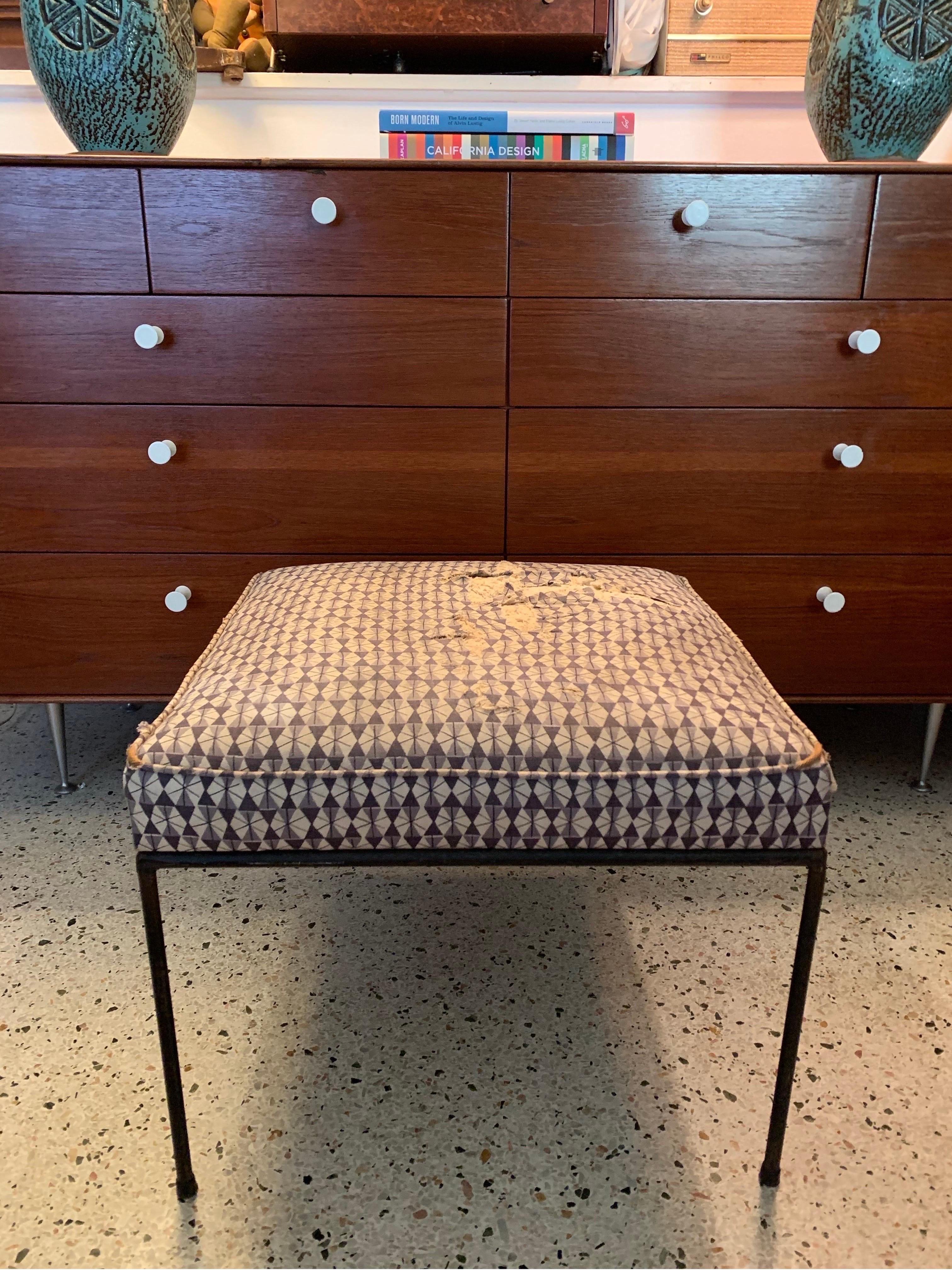 Mid-Century moderno Vintage Paul McCobb Sgabello Ottomano Panca Sedile Mid Century Modern in vendita