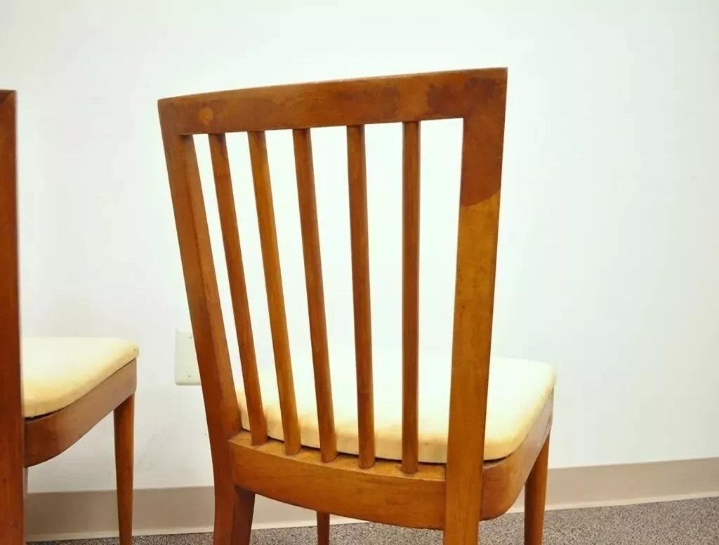 Chaise de salle à manger vintage à dossier à lamelles en érable, style Paul McCobb, du milieu du siècle dernier - Paire en vente 5