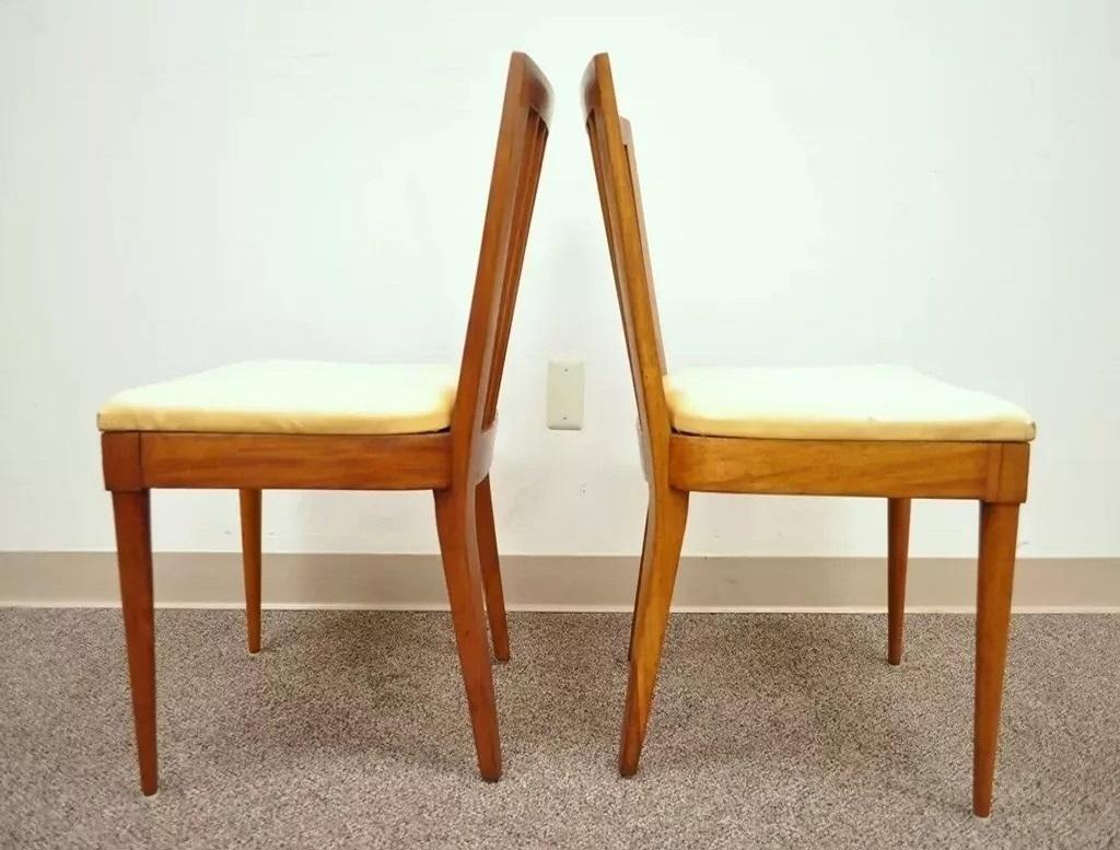 Mid-Century Modern Chaise de salle à manger vintage à dossier à lamelles en érable, style Paul McCobb, du milieu du siècle dernier - Paire en vente