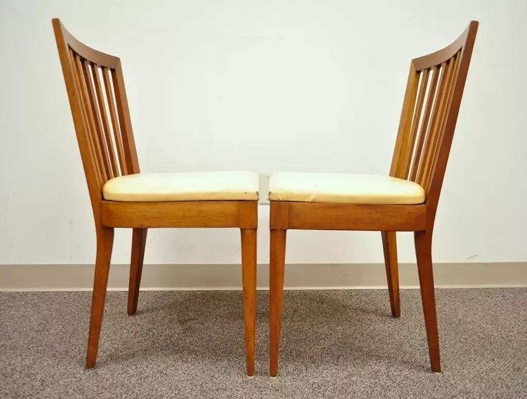Chaise de salle à manger vintage à dossier à lamelles en érable, style Paul McCobb, du milieu du siècle dernier - Paire en vente 2