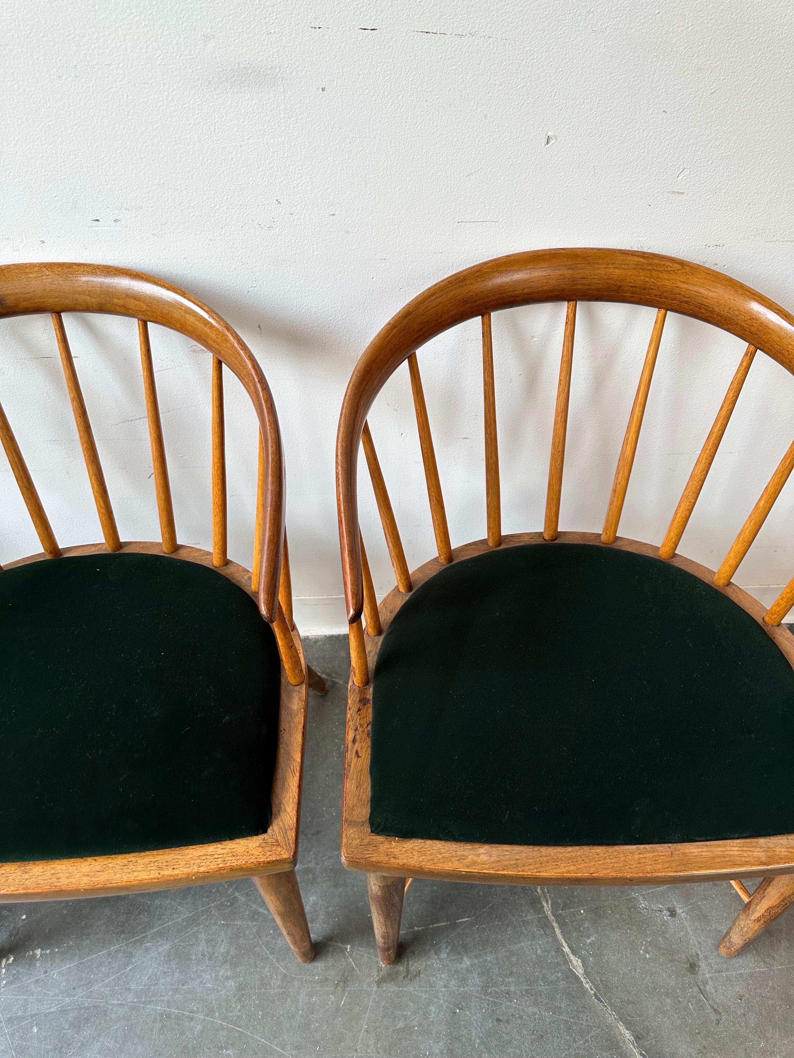 Woodwork Vintage Paul Mccobb style round back dining chairs 