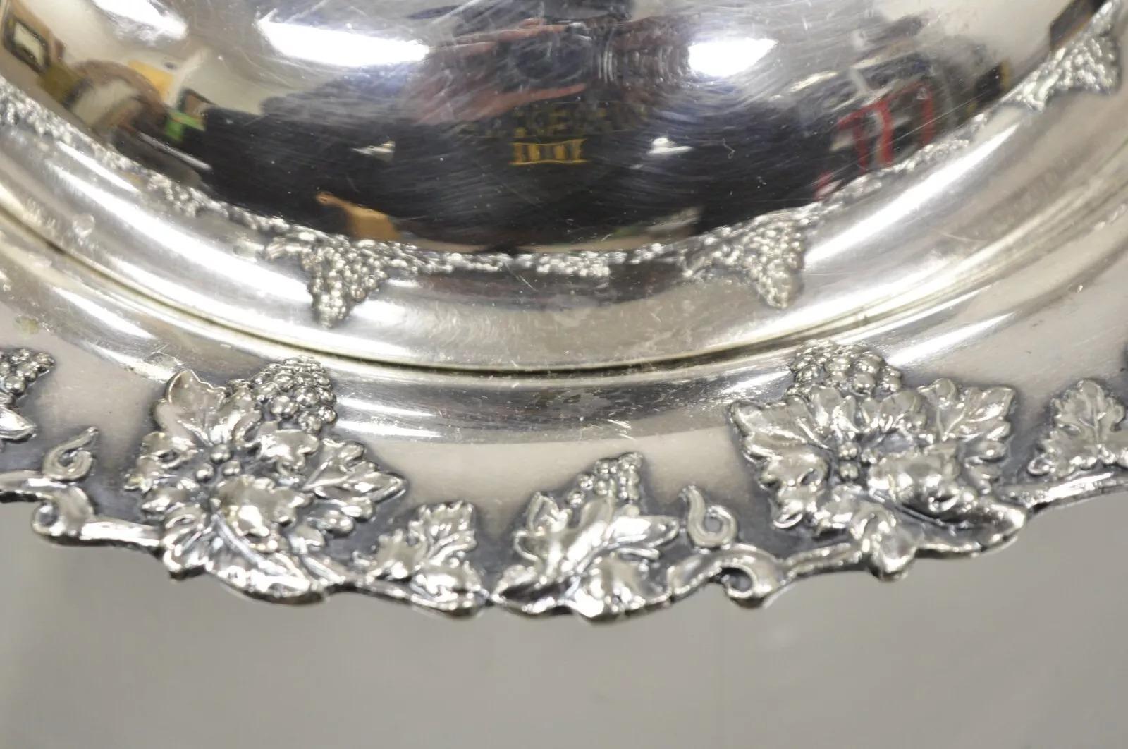 Unknown Vintage Paul Revere Silver Co Round Silver Plated Covered Vegetable Serving Dish