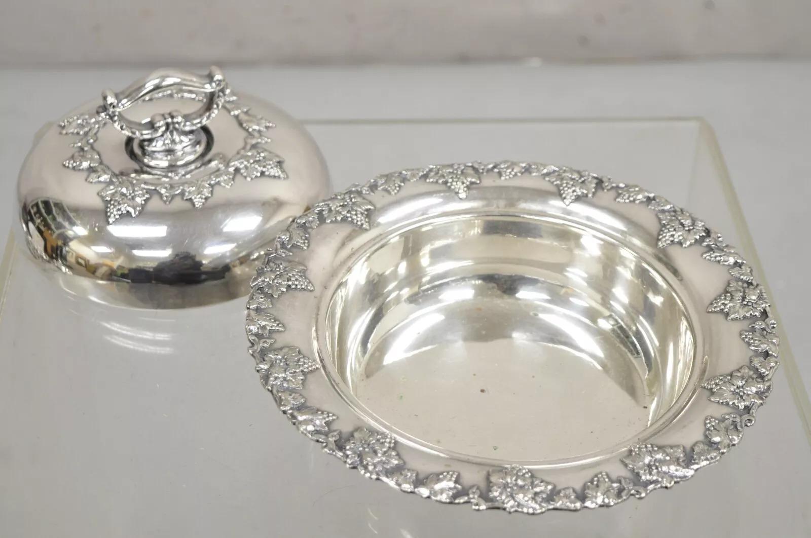 20th Century Vintage Paul Revere Silver Co Round Silver Plated Covered Vegetable Serving Dish