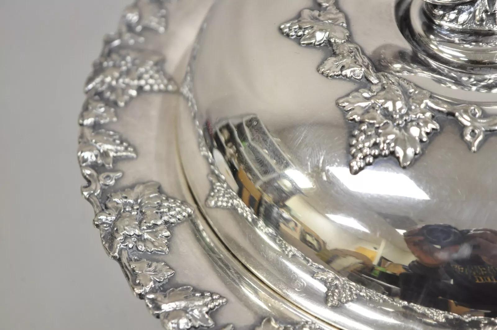 Vintage Paul Revere Silver Co Round Silver Plated Covered Vegetable Serving Dish 2