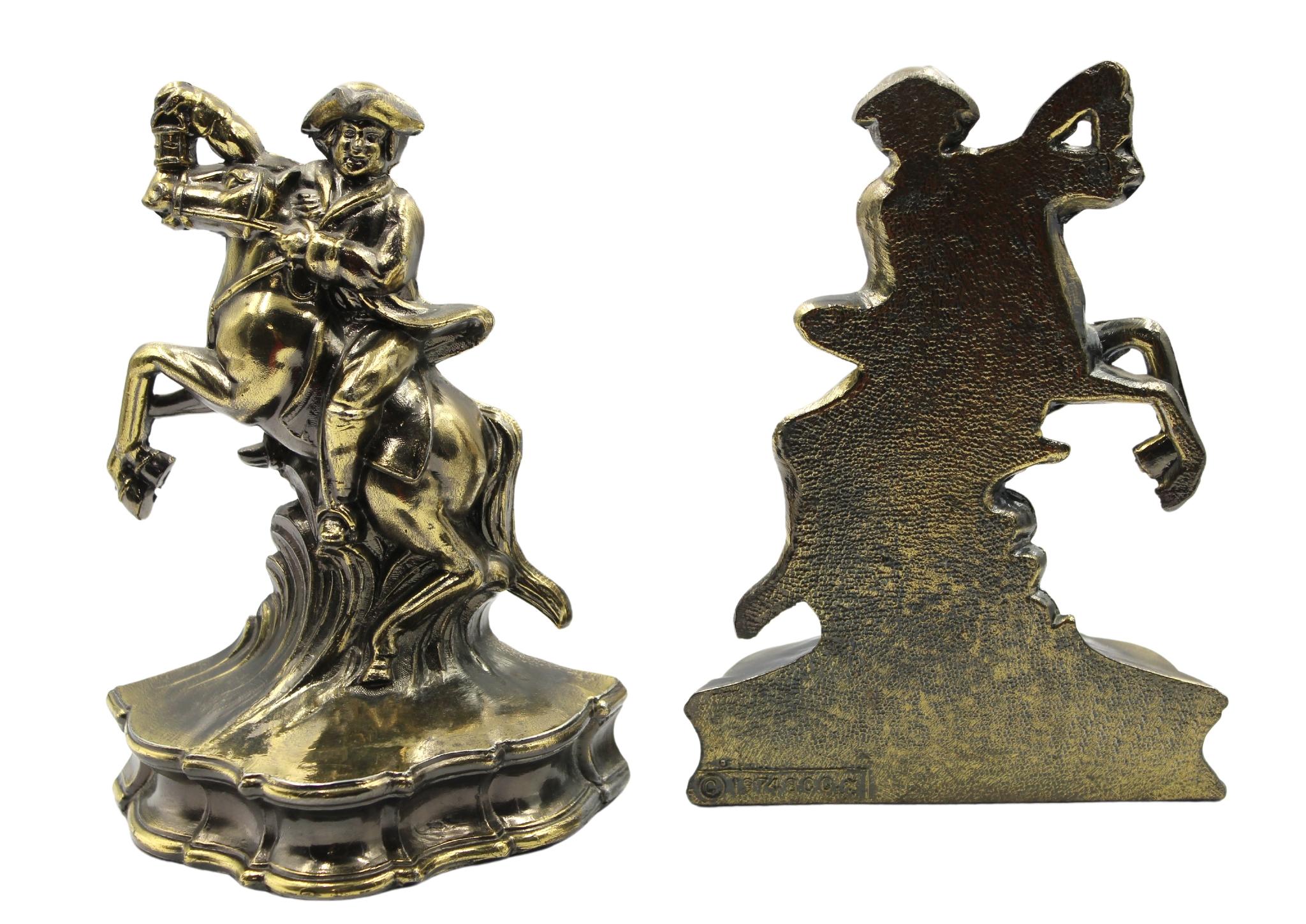 American Vintage Paul Revere's Midnight Ride Bookends by S.C.C., 1974