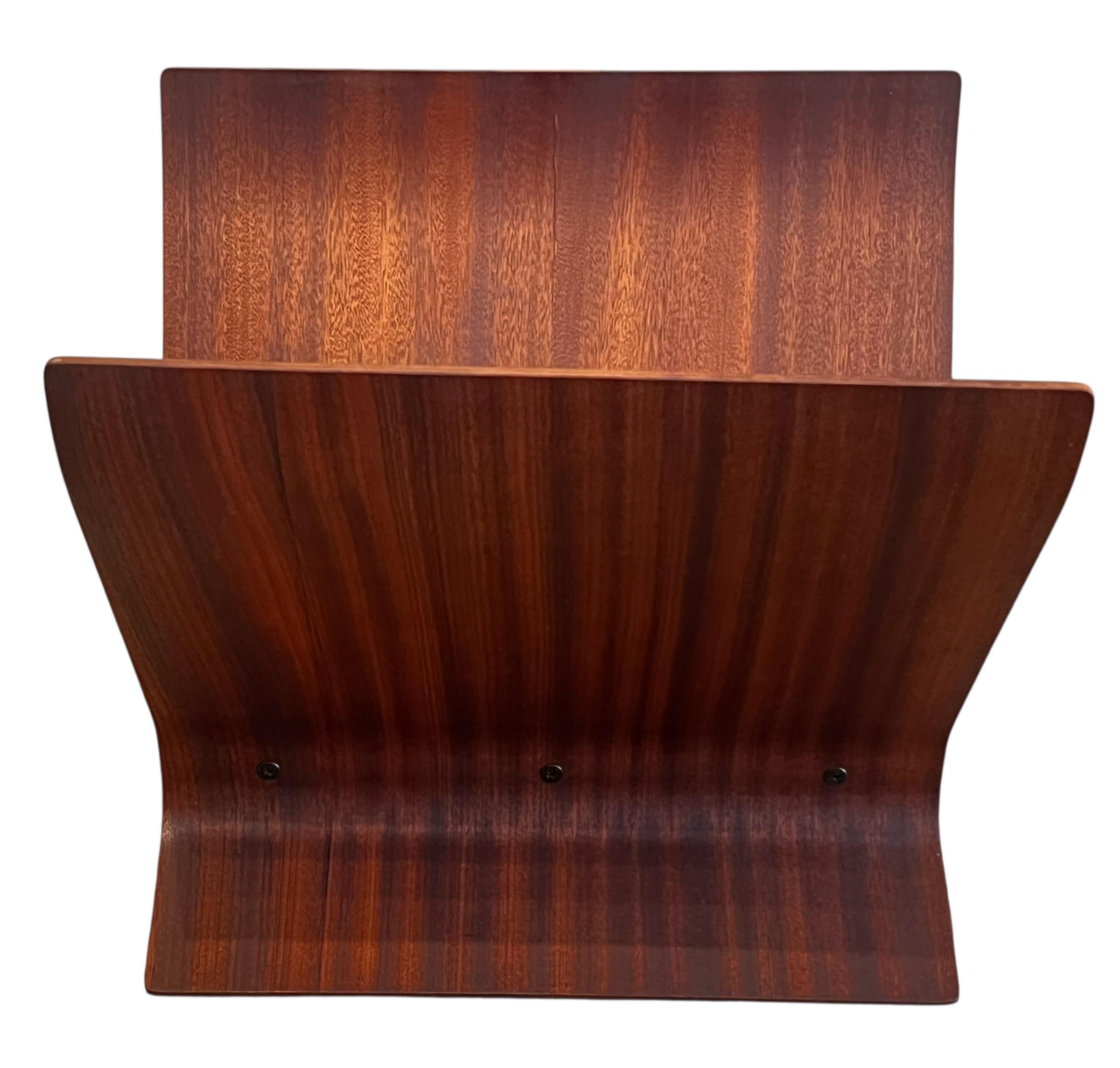 20th Century Vintage Paul Rowan Bentwood Magazine Rack for Umbra For Sale