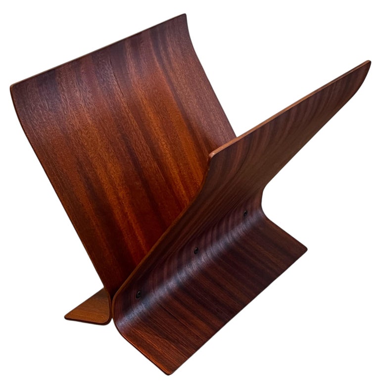 Vintage Paul Rowan Bentwood Magazine Rack for Umbra For Sale at