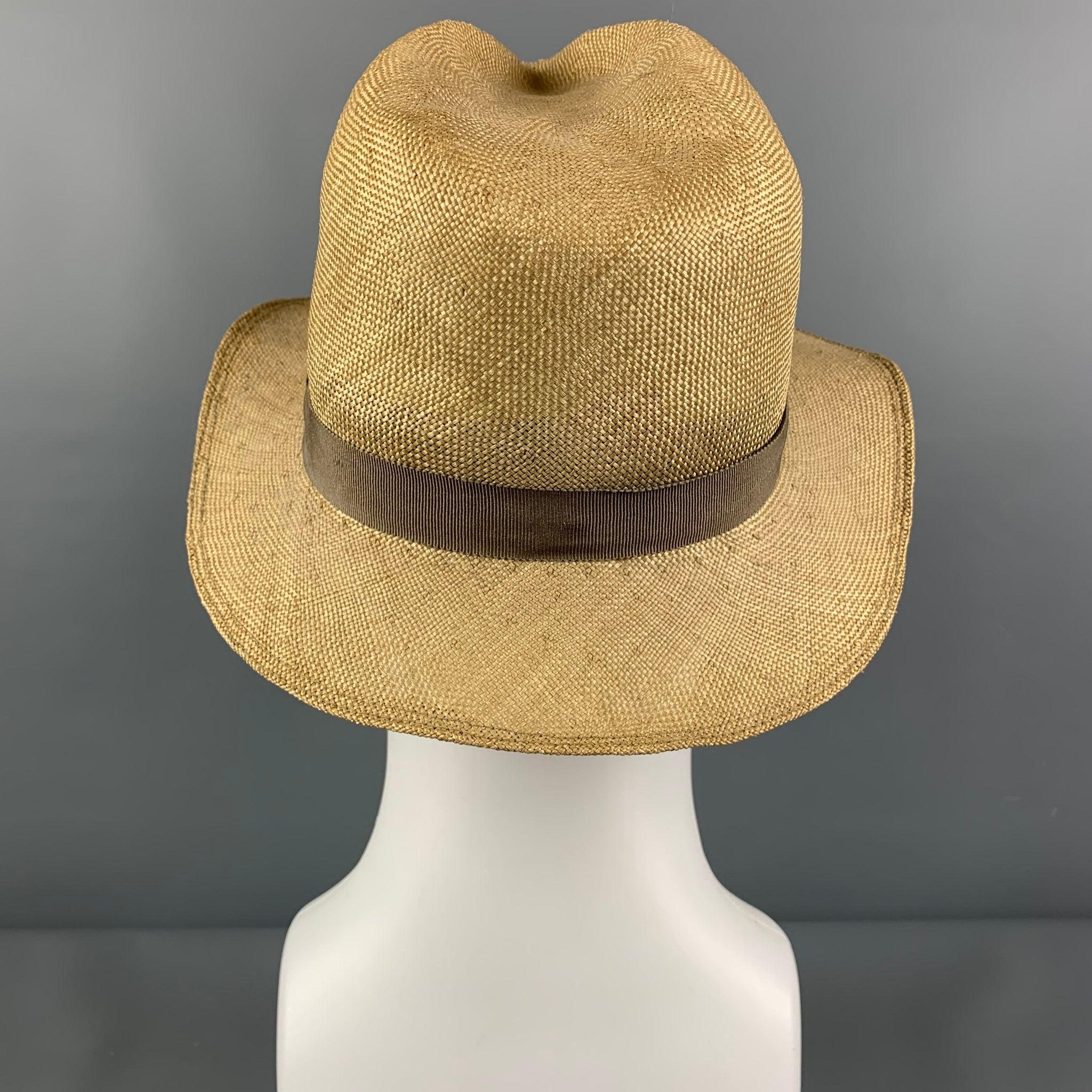 Men's Vintage PAUL STUART Beige Tan Straw Hats For Sale
