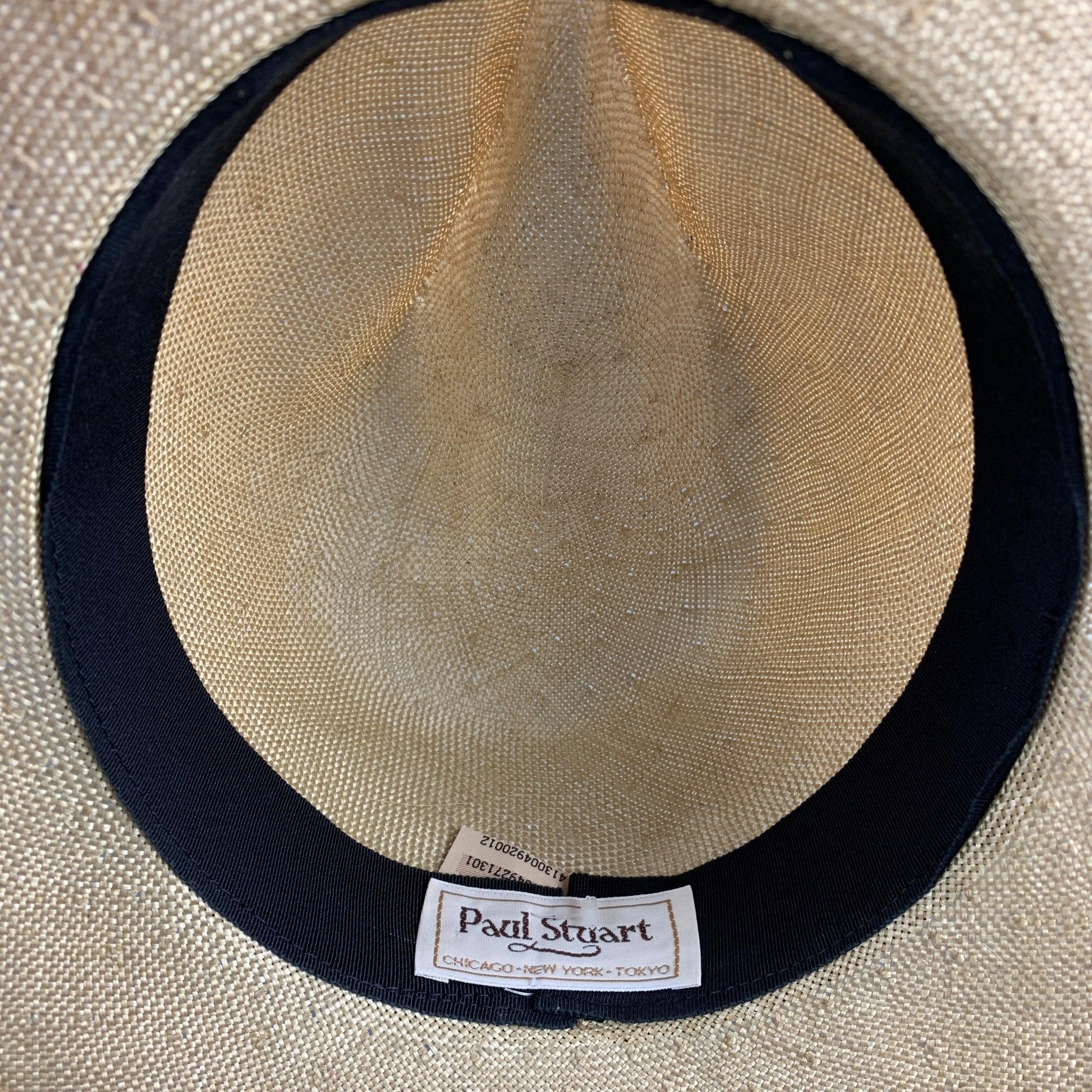 Vintage PAUL STUART Beige Tan Straw Hats For Sale 1