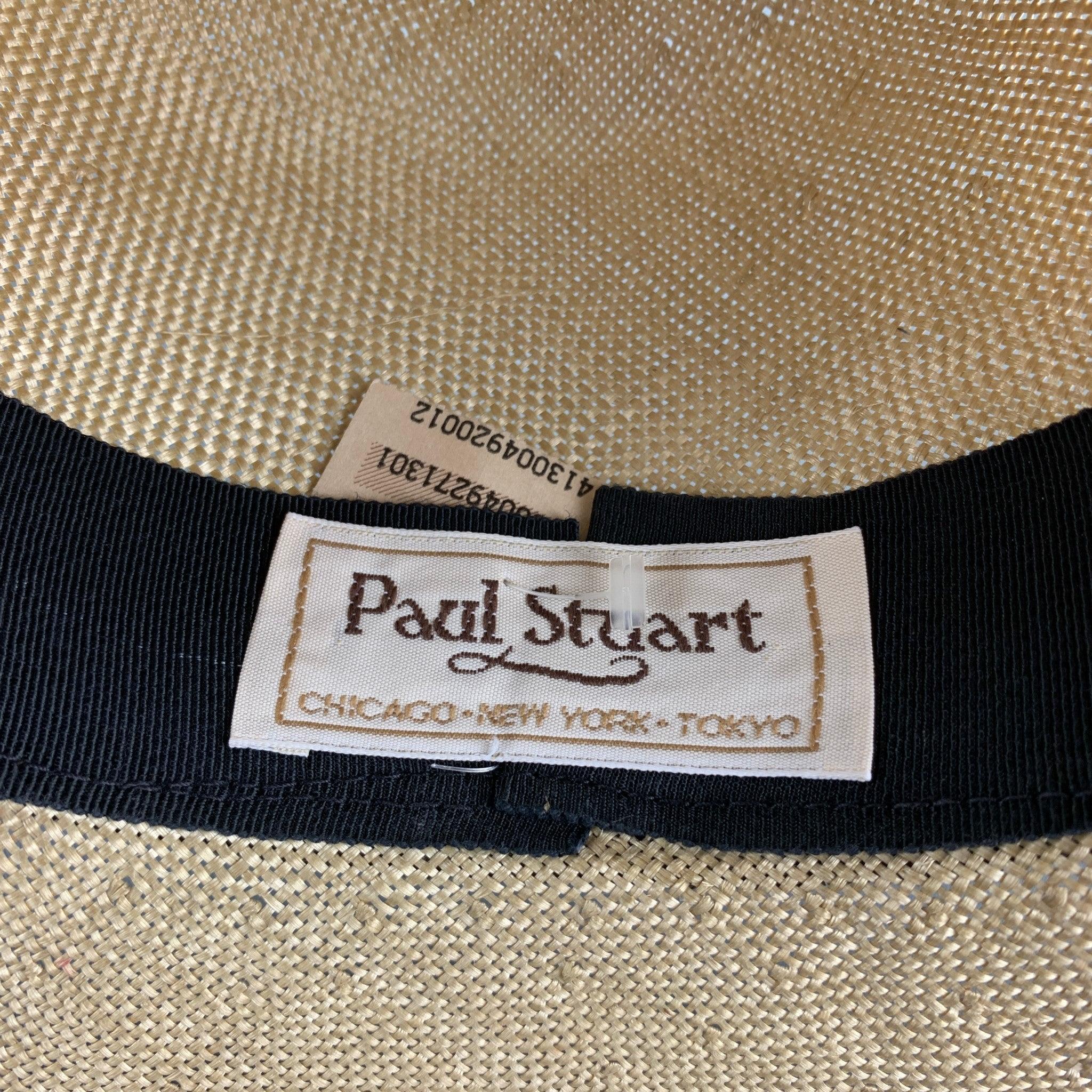 Vintage PAUL STUART Beige Tan Straw Hats en vente 2