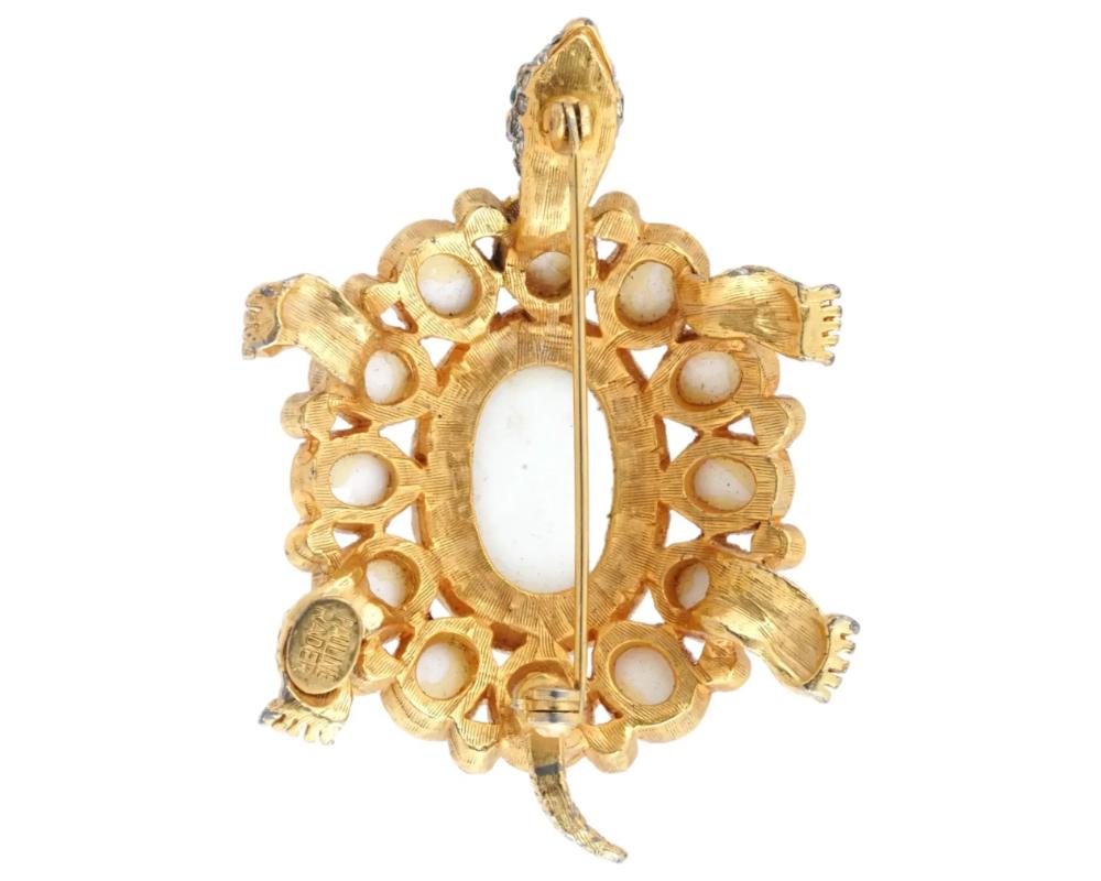 Women's Vintage Pauline Rader Jeweled Tortoise Brooch