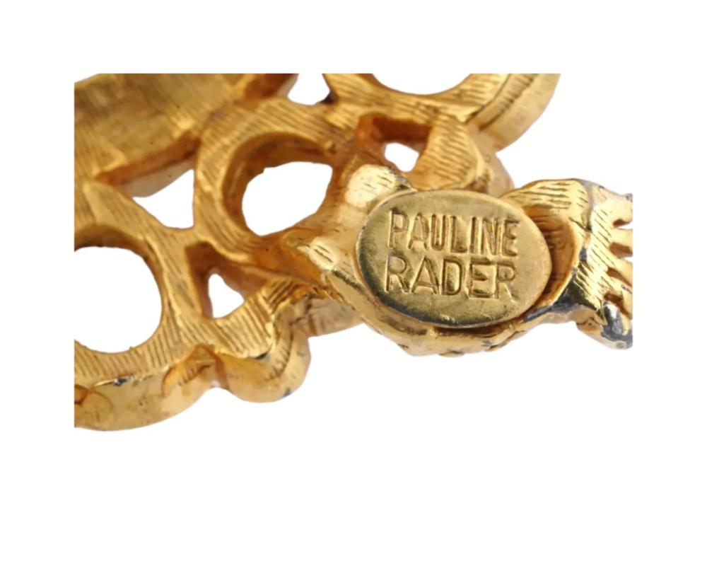Vintage Pauline Rader Jeweled Tortoise Brooch 1